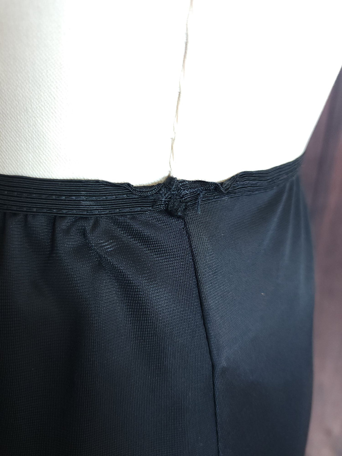 Vintage 1960s 1970s Carol Brent Black Nylon Half Slip with Shamrock