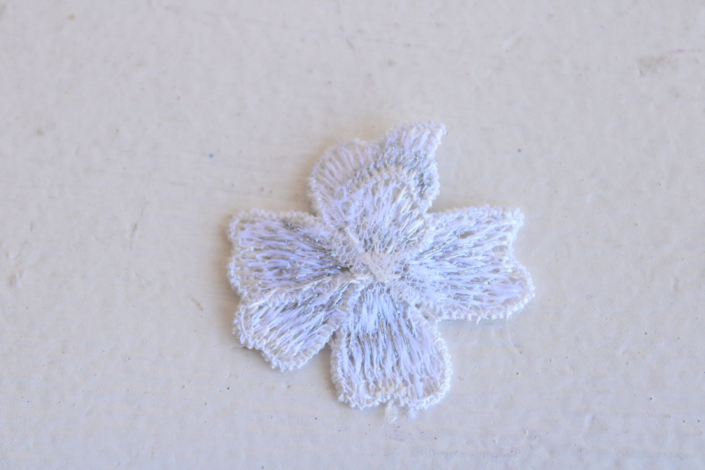 Silver Blue Flower Appliques, One Dozen ( 12), 1.5" Diameter