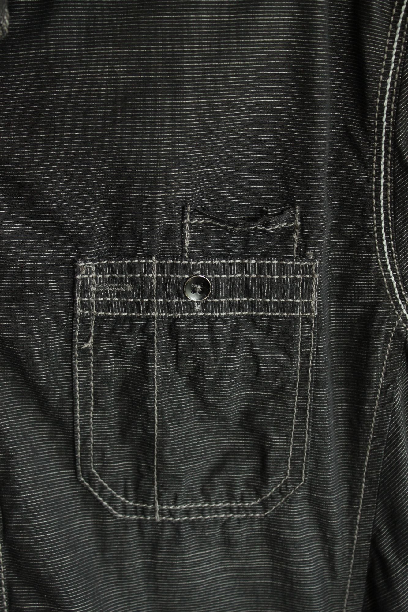 INC Men's shirt, Button down, size M, black and gray pinstripes