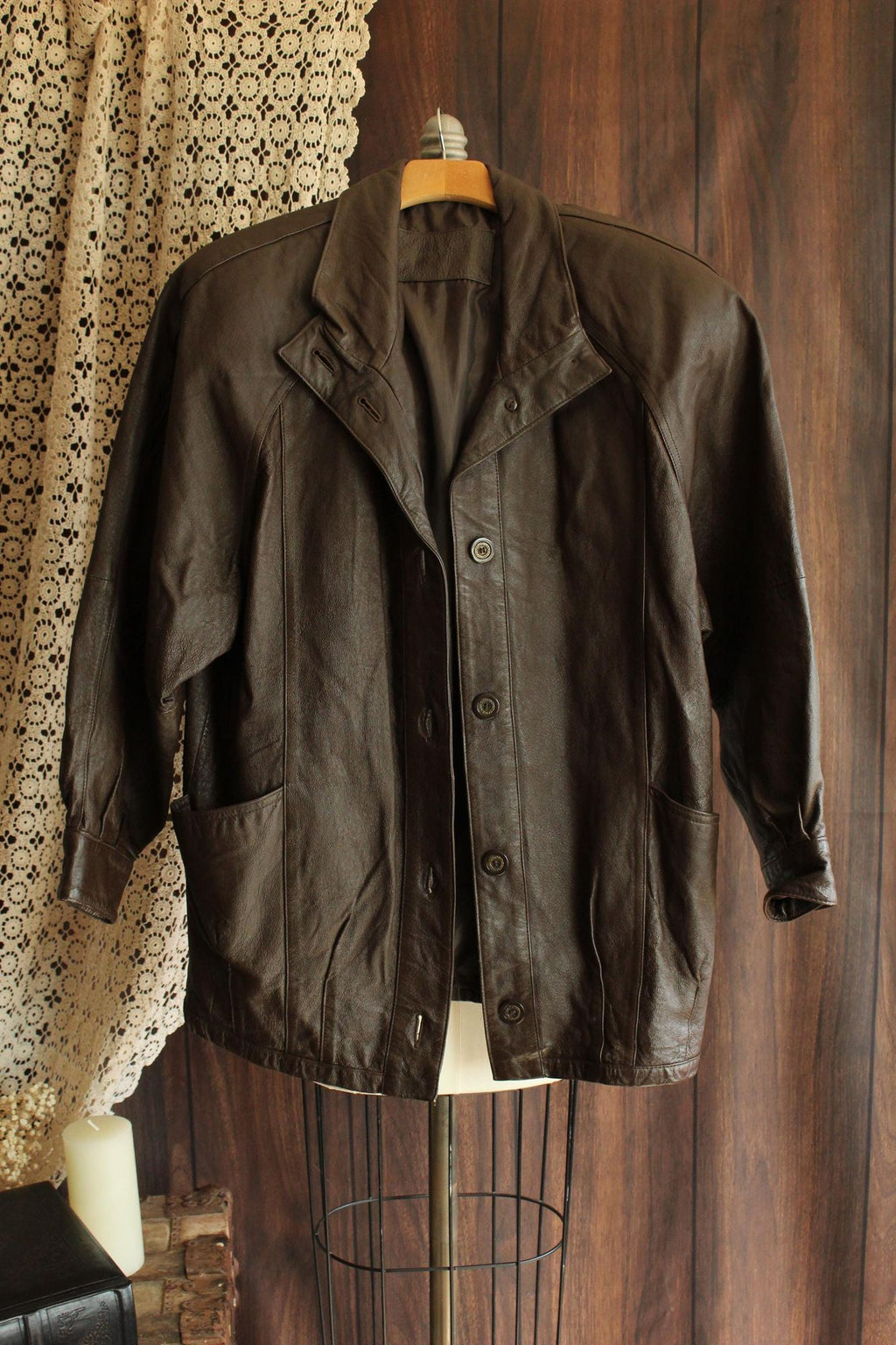 Vintage 1980s 1990s Jacqueline Ferrar Brown Leather Jacket