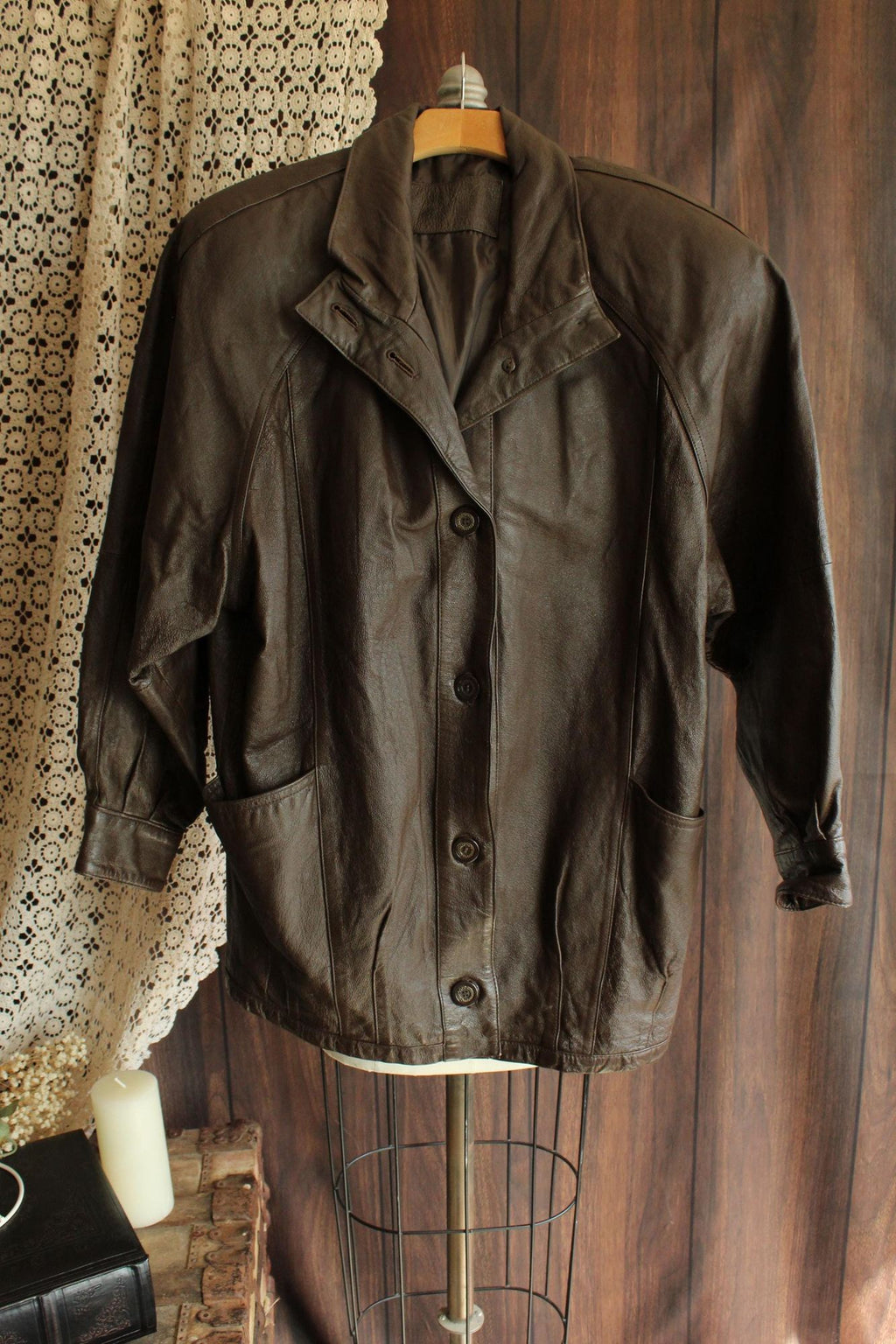 Vintage 1980s 1990s Jacqueline Ferrar Brown Leather Jacket