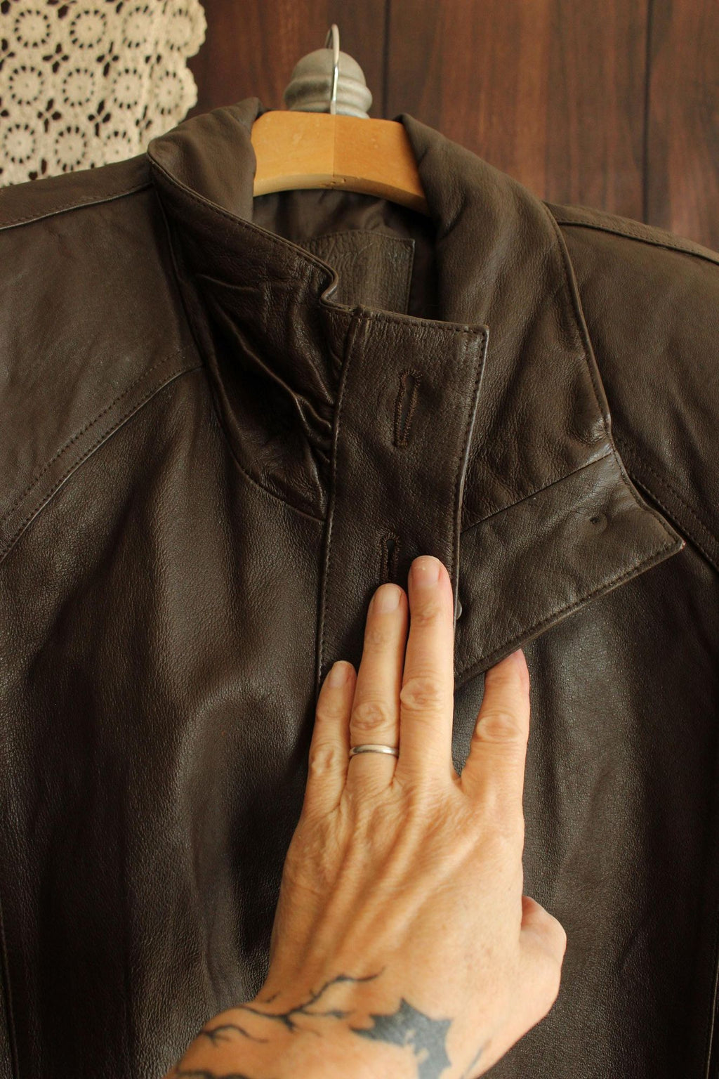 Vintage 1980s 1990s Jacqueline Ferrar Brown Leather Jacket