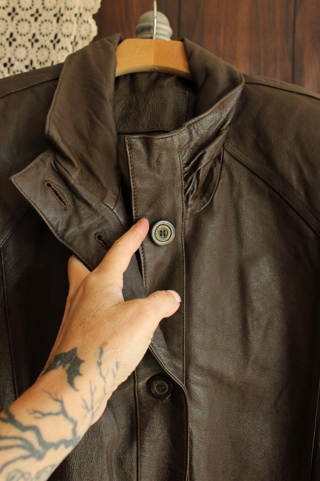 Vintage 1980s 1990s Jacqueline Ferrar Brown Leather Jacket