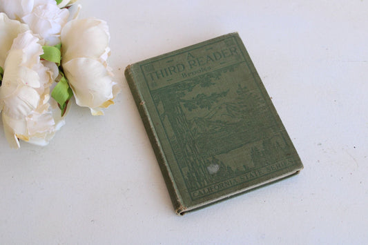 Vintage 1910s Book, "A Third Reader", by Stratton D. Brooks