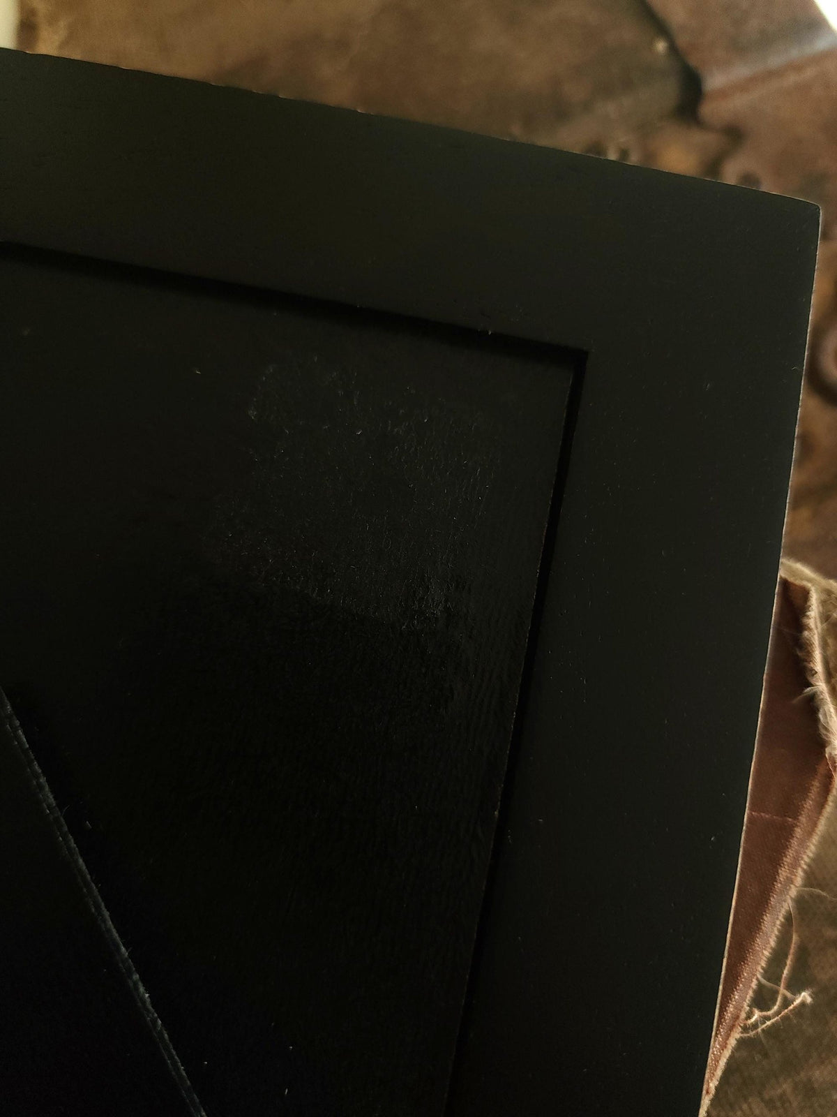 Handmade Pressed Dried Orange Cosmos in a Black Wooden Frame