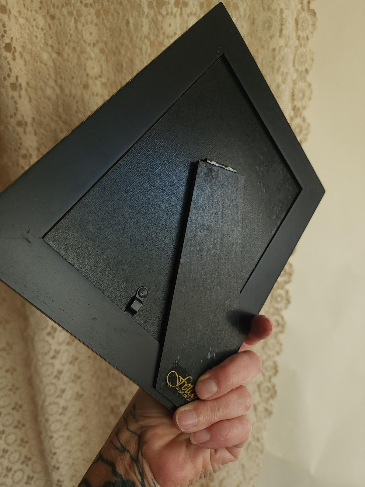 Handmade Pressed Dried Orange Cosmos in a Black Wooden Frame