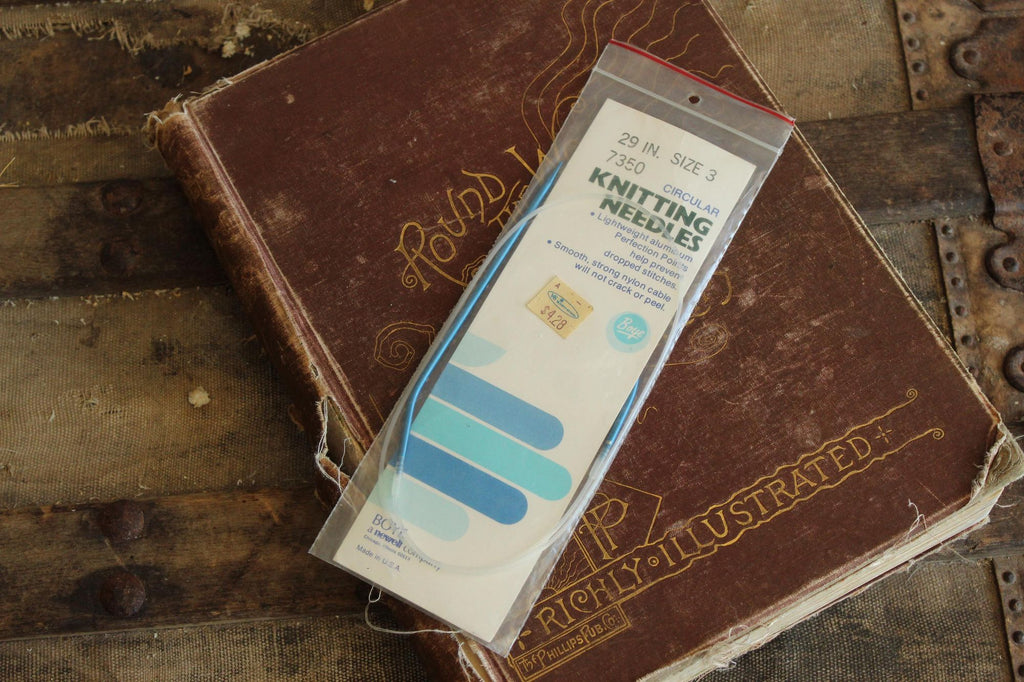 Vintage 1980s Knitting Needles, NOS Boye Size 3 Circular 29" 7350