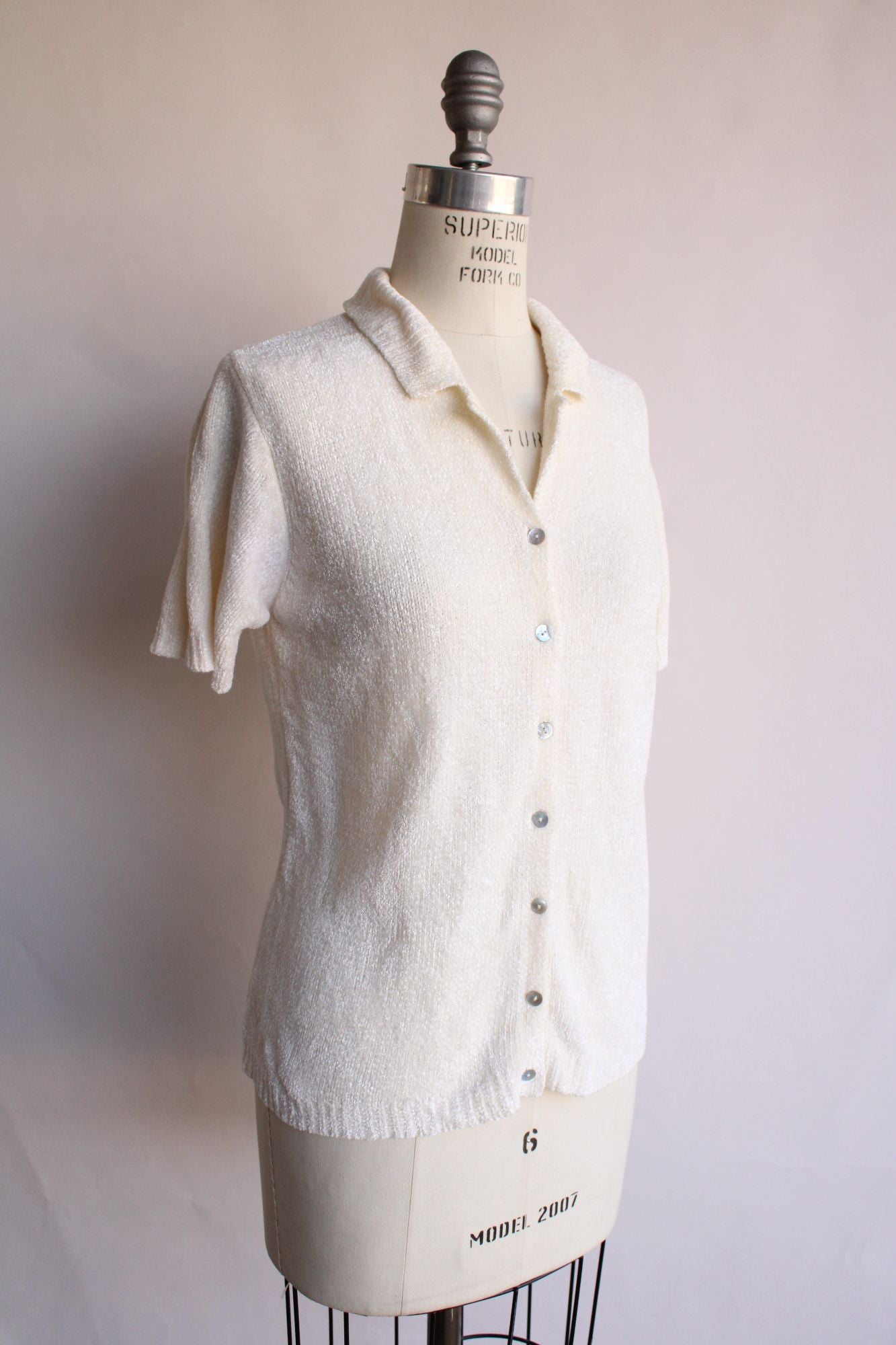 Amanda Smith Womens Sweater Top, New with Tags, Cream Chenille, Size M