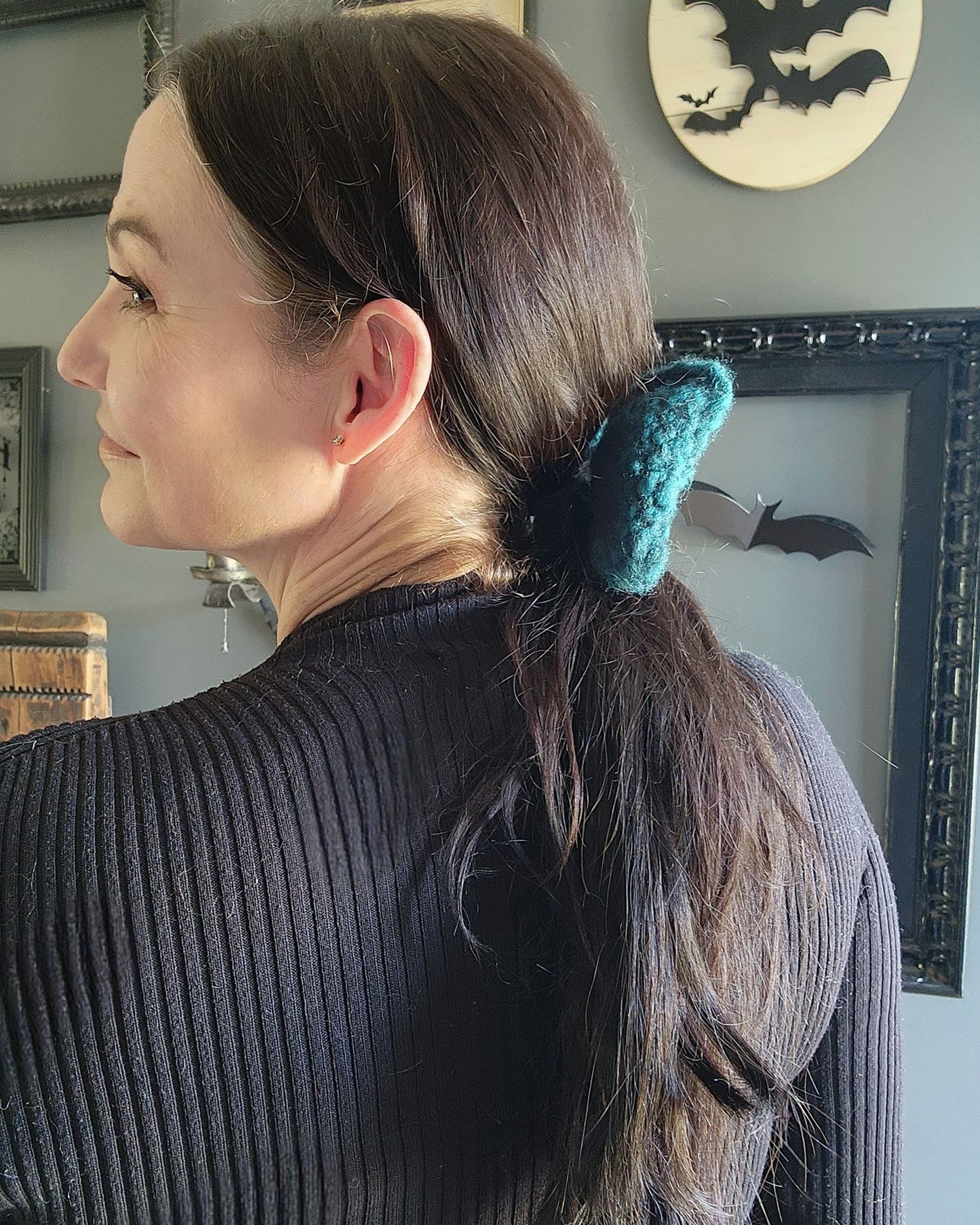 The Dark Mermaid Hand Knit Hair Bow