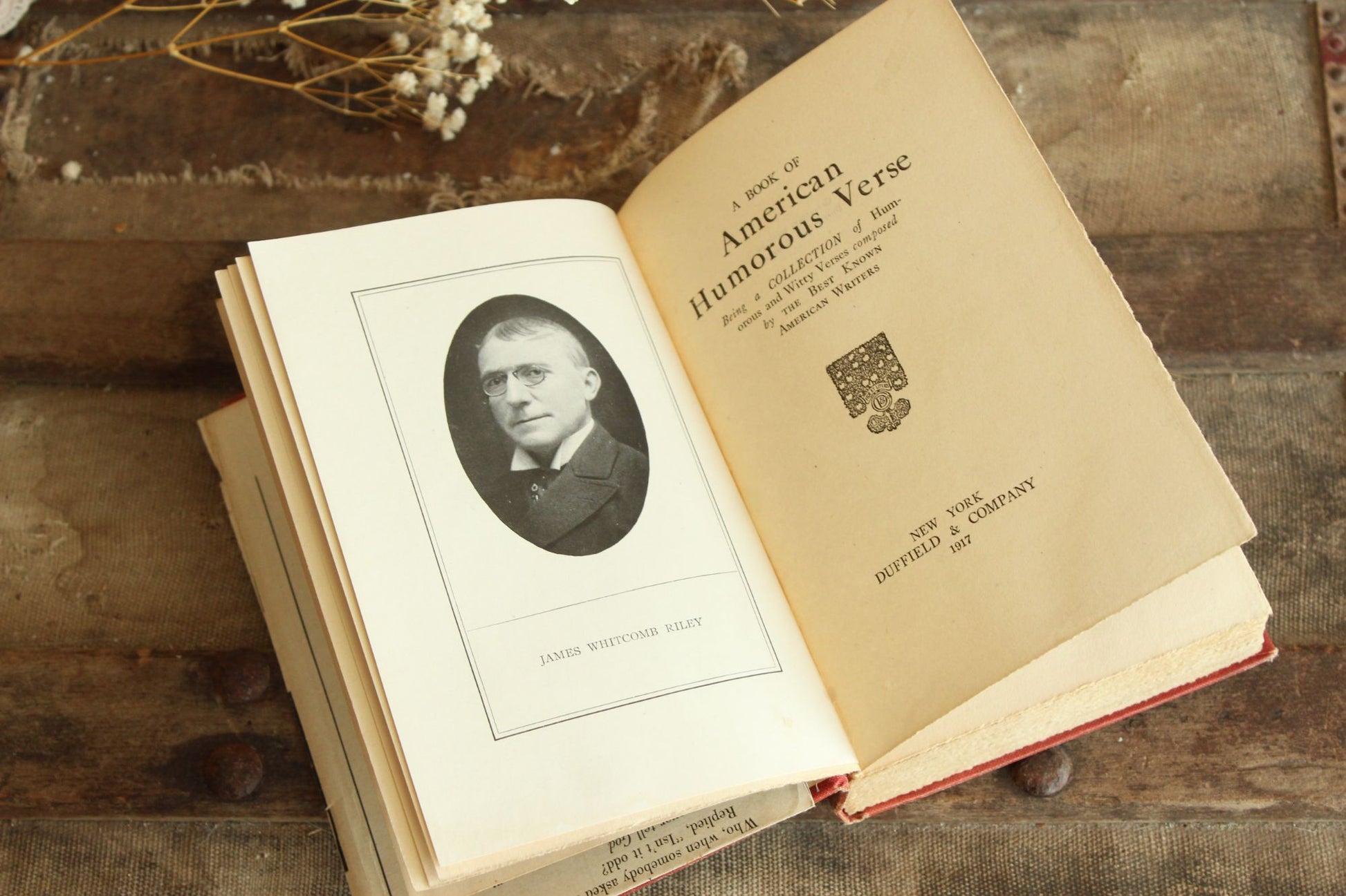 Vintage 1900s Book, A Book of American Humorous Verse, Poetry, Duffield & Company