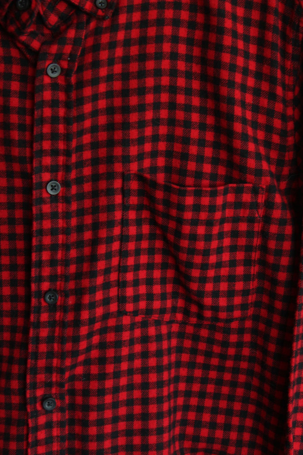 Goodfellow & Co Mens, Size L, Red & Black Plaid Button-Up Flannel Shirt