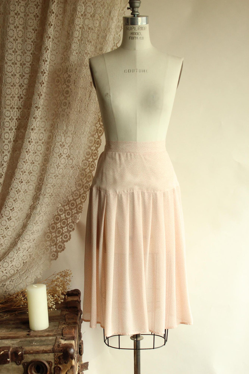 Vintage 1980s SK & Company Pink and Cream Skirt