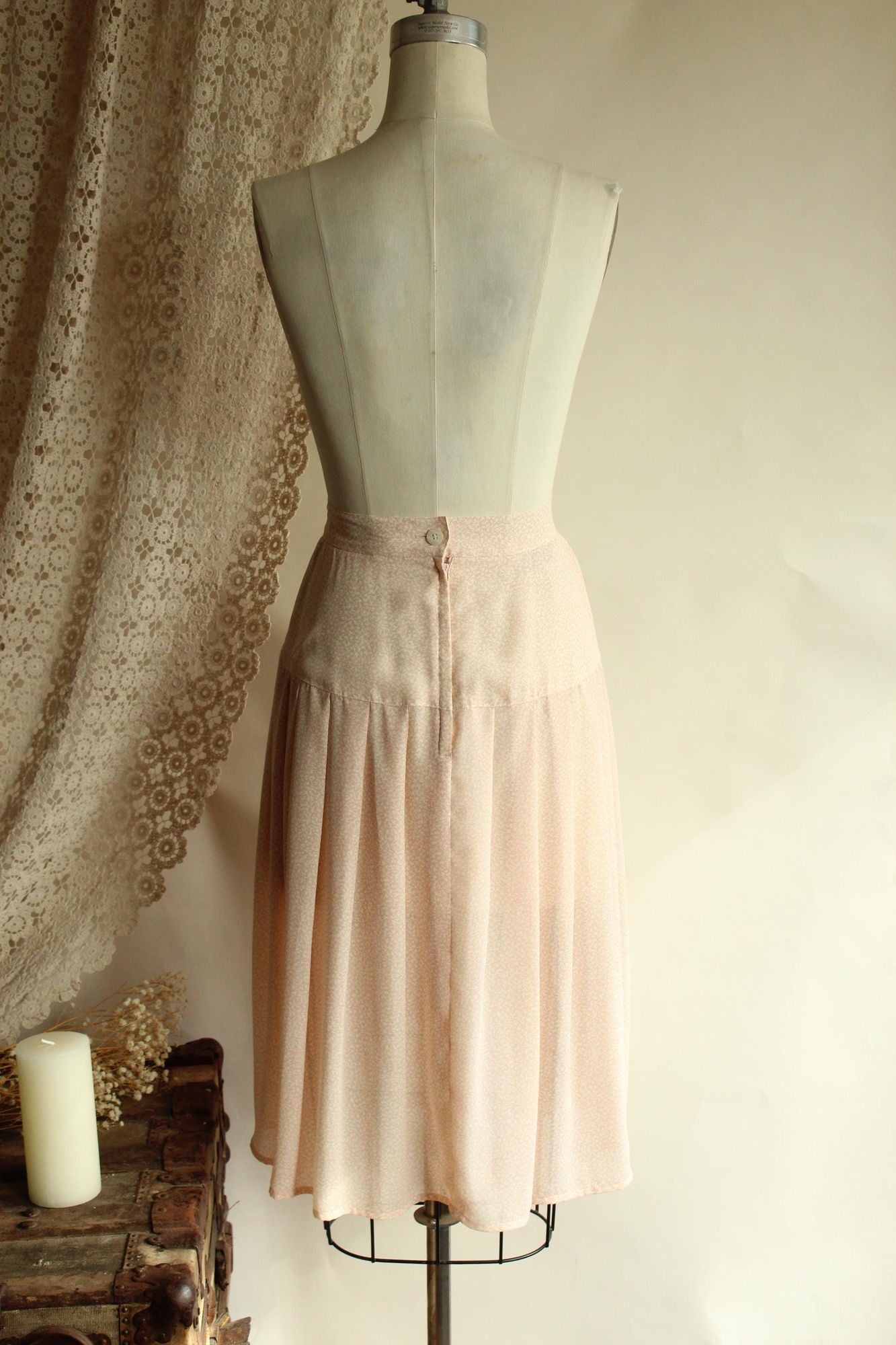 Vintage 1980s SK & Company Pink and Cream Skirt