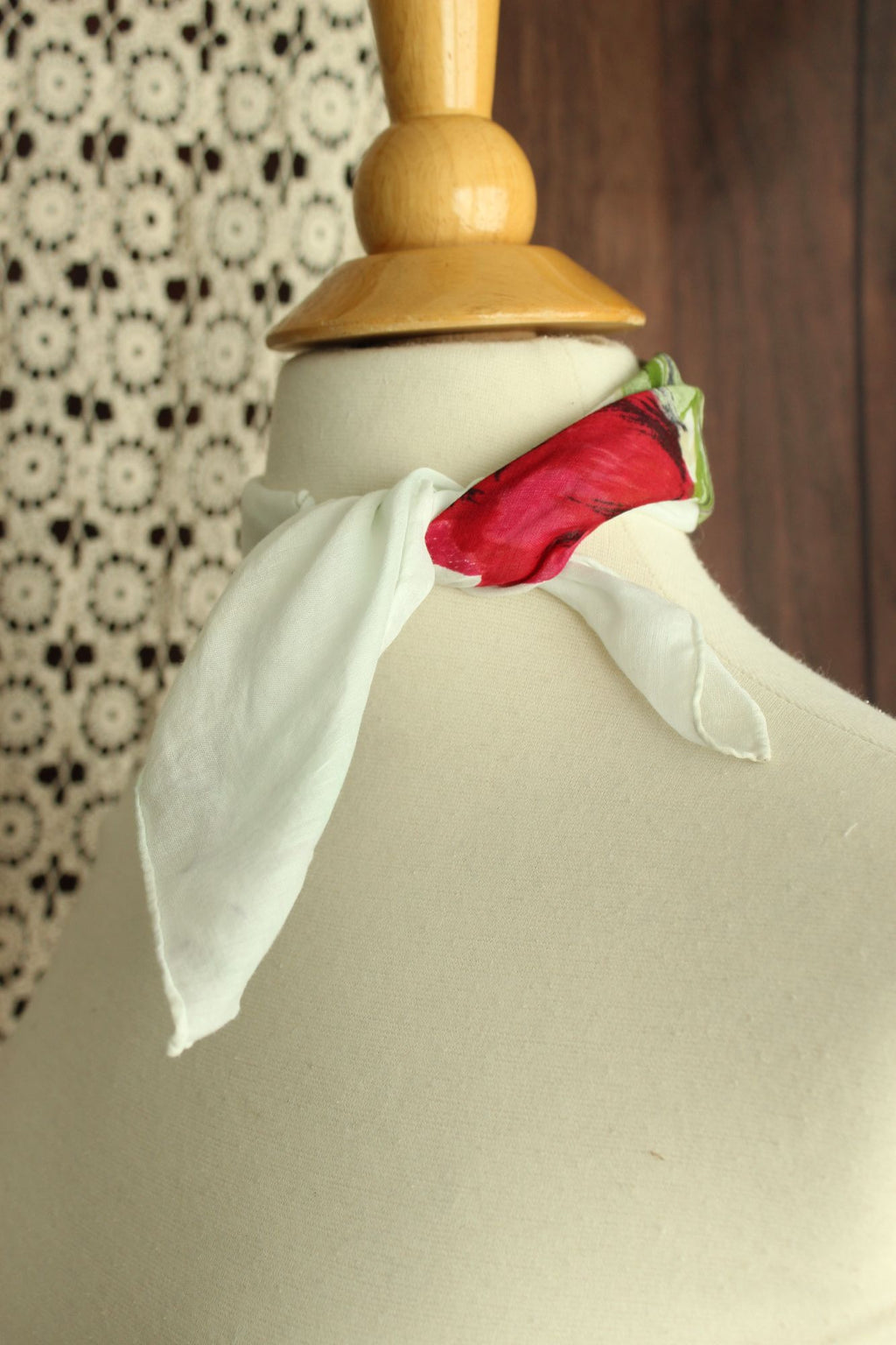 Vintage 1960s Tulip Print Cotton Scarf