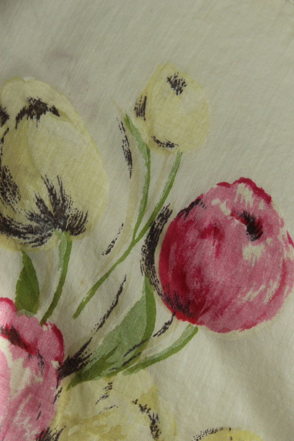 Vintage 1960s Tulip Print Cotton Scarf