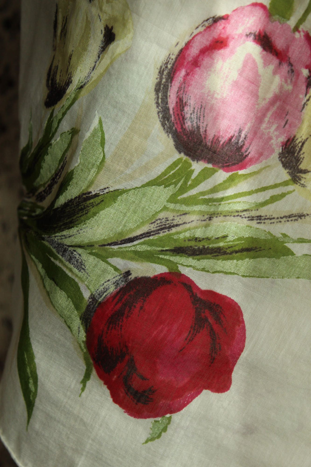 Vintage 1960s Tulip Print Cotton Scarf