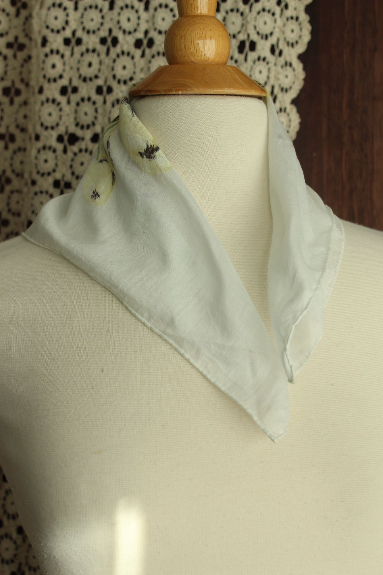 Vintage 1960s Tulip Print Cotton Scarf