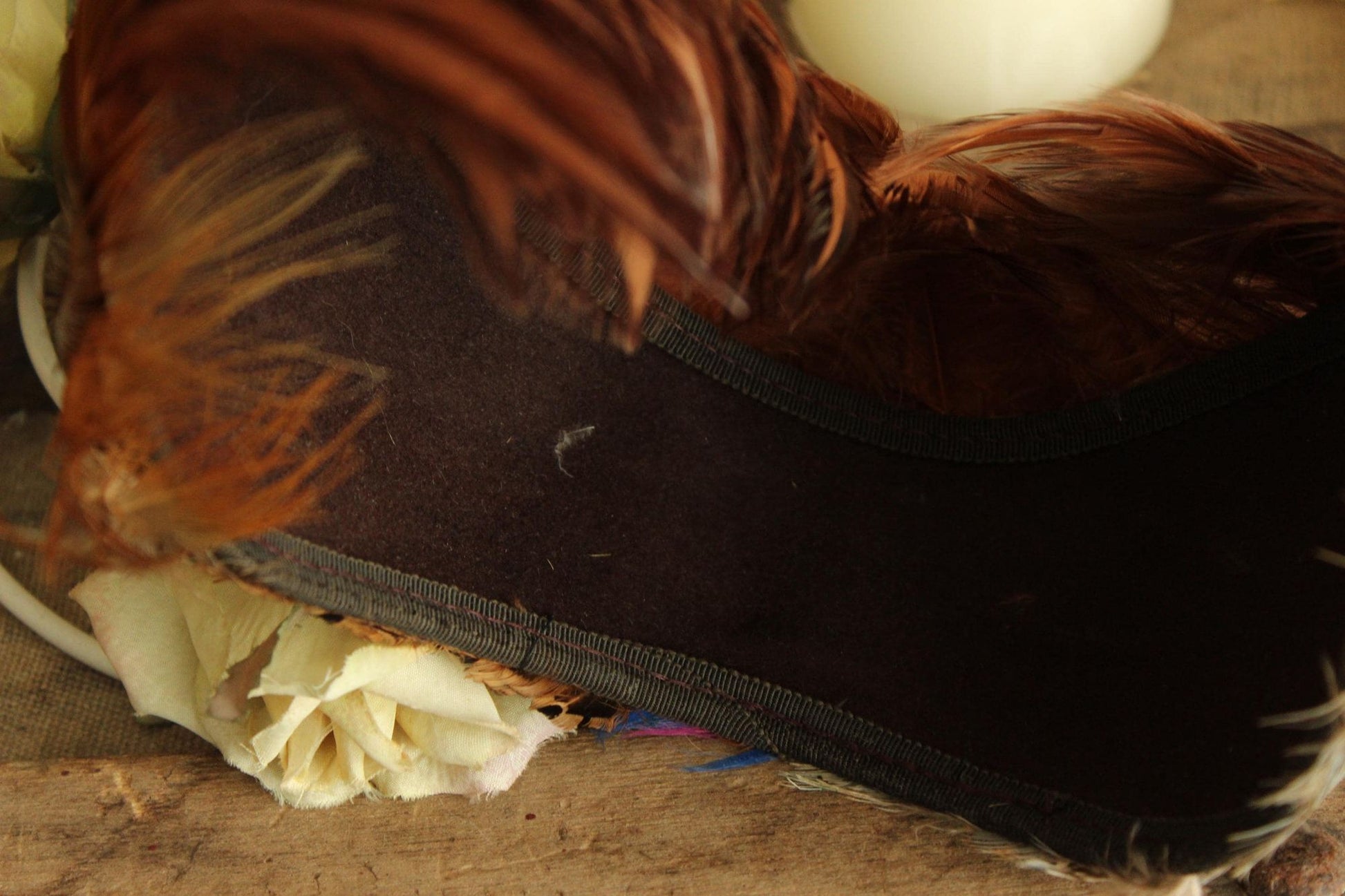 Vintage 1950s Pheasant Feather Juliet Hat