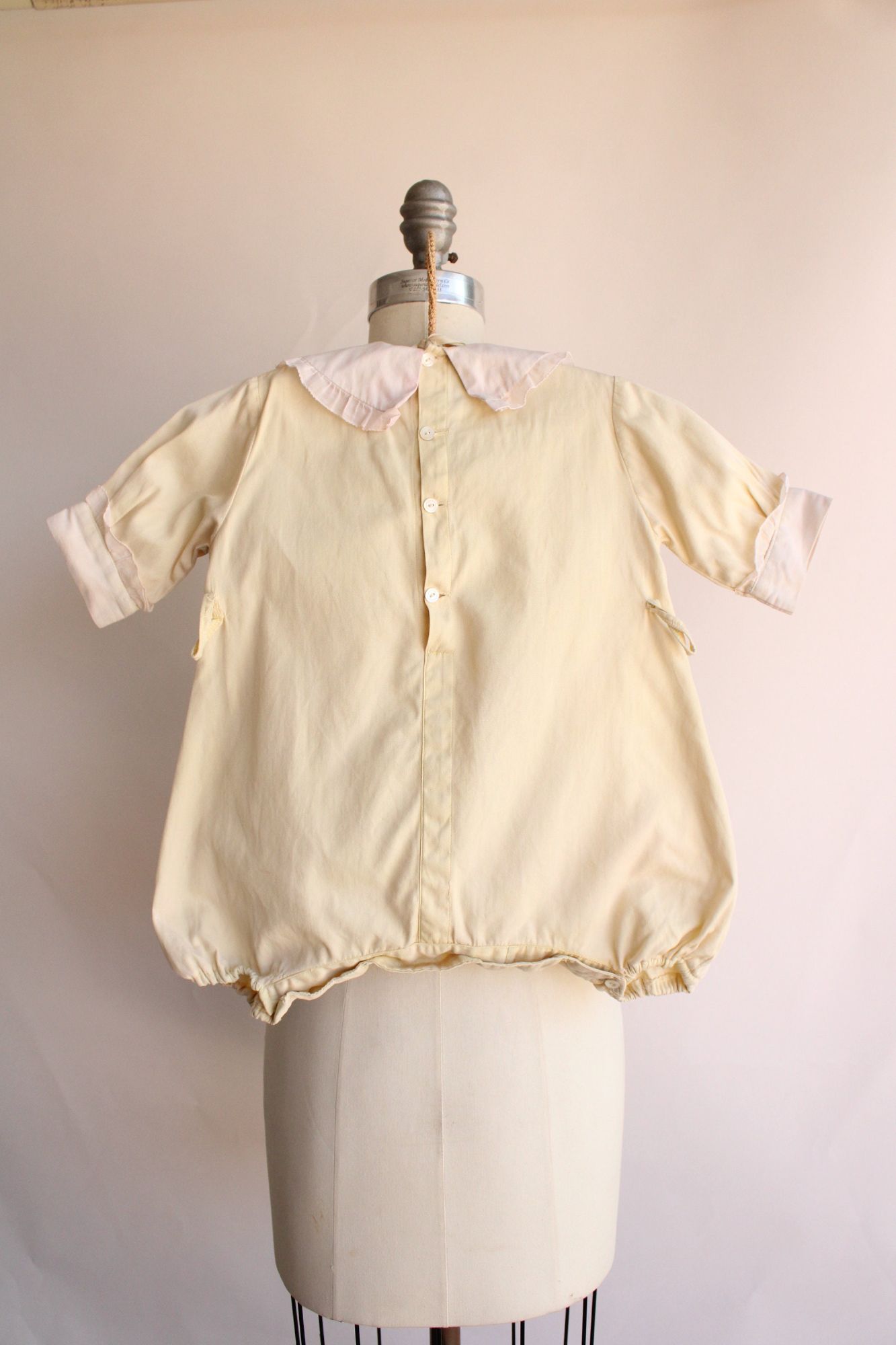 Vintage 1950s Yellow Baby Romper, Age 2 Girls