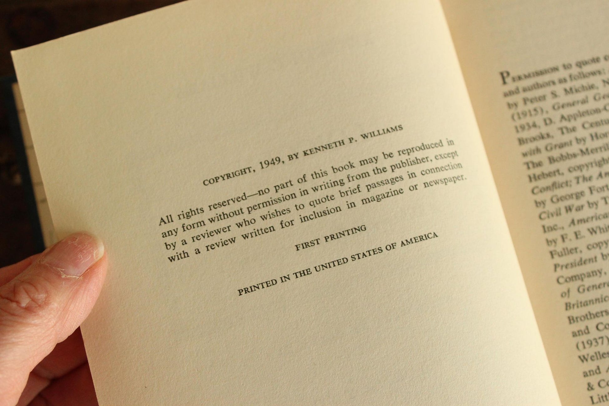 Vintage 1940s Book, "Lincoln Finds a General, Volume Two" First Edition, Kenneth Williams