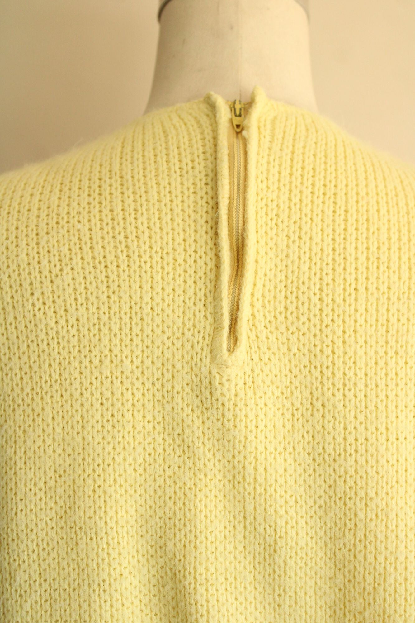 Vintage 1960s Classic Creations Yellow Knit Sweater Vest