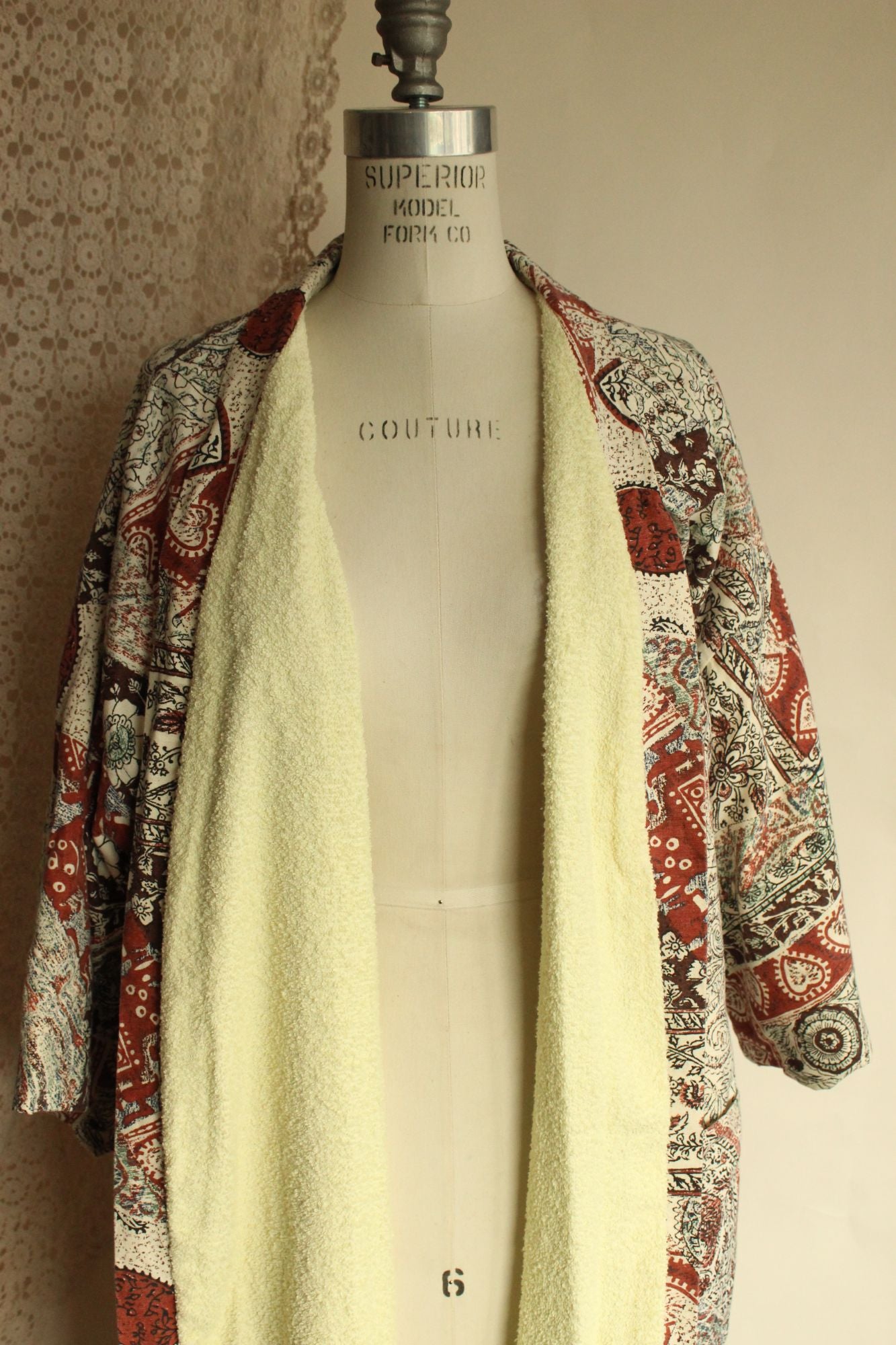 Vintage 1960s 1970s Roytex Terrycloth Robe with Pockets