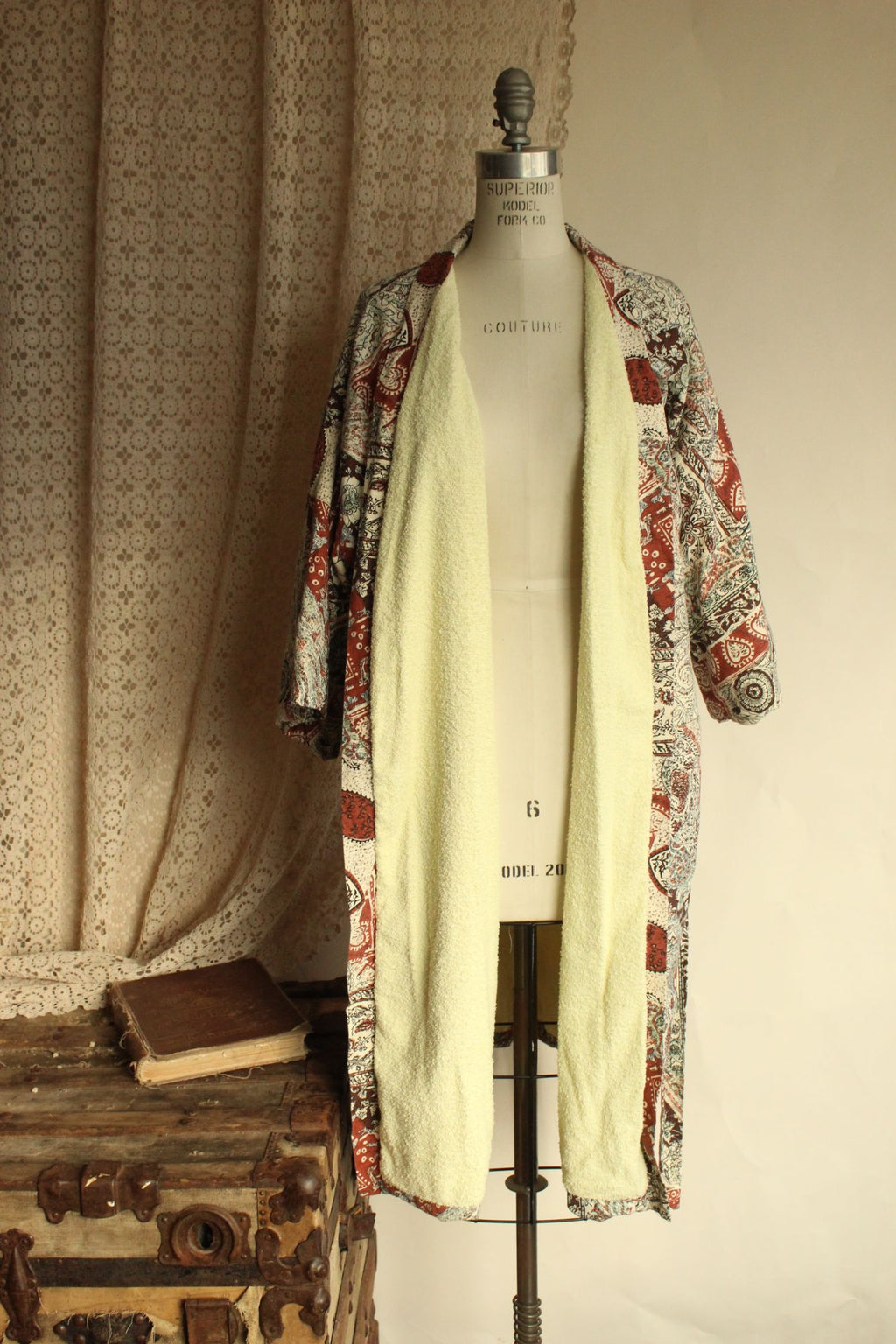 Vintage 1960s 1970s Roytex Terrycloth Robe with Pockets