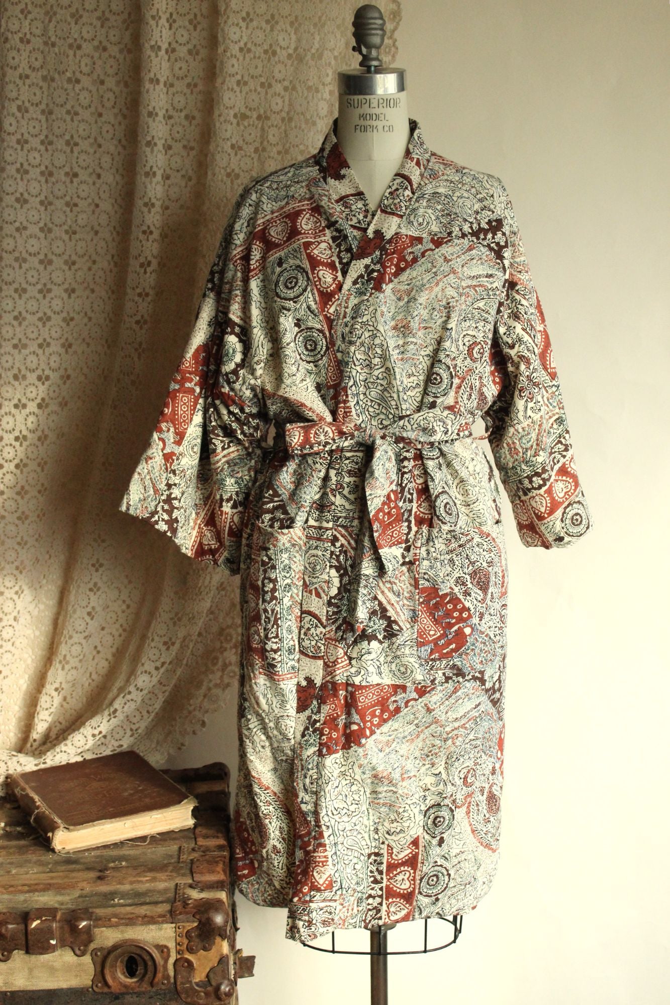 Vintage 1960s 1970s Roytex Terrycloth Robe with Pockets