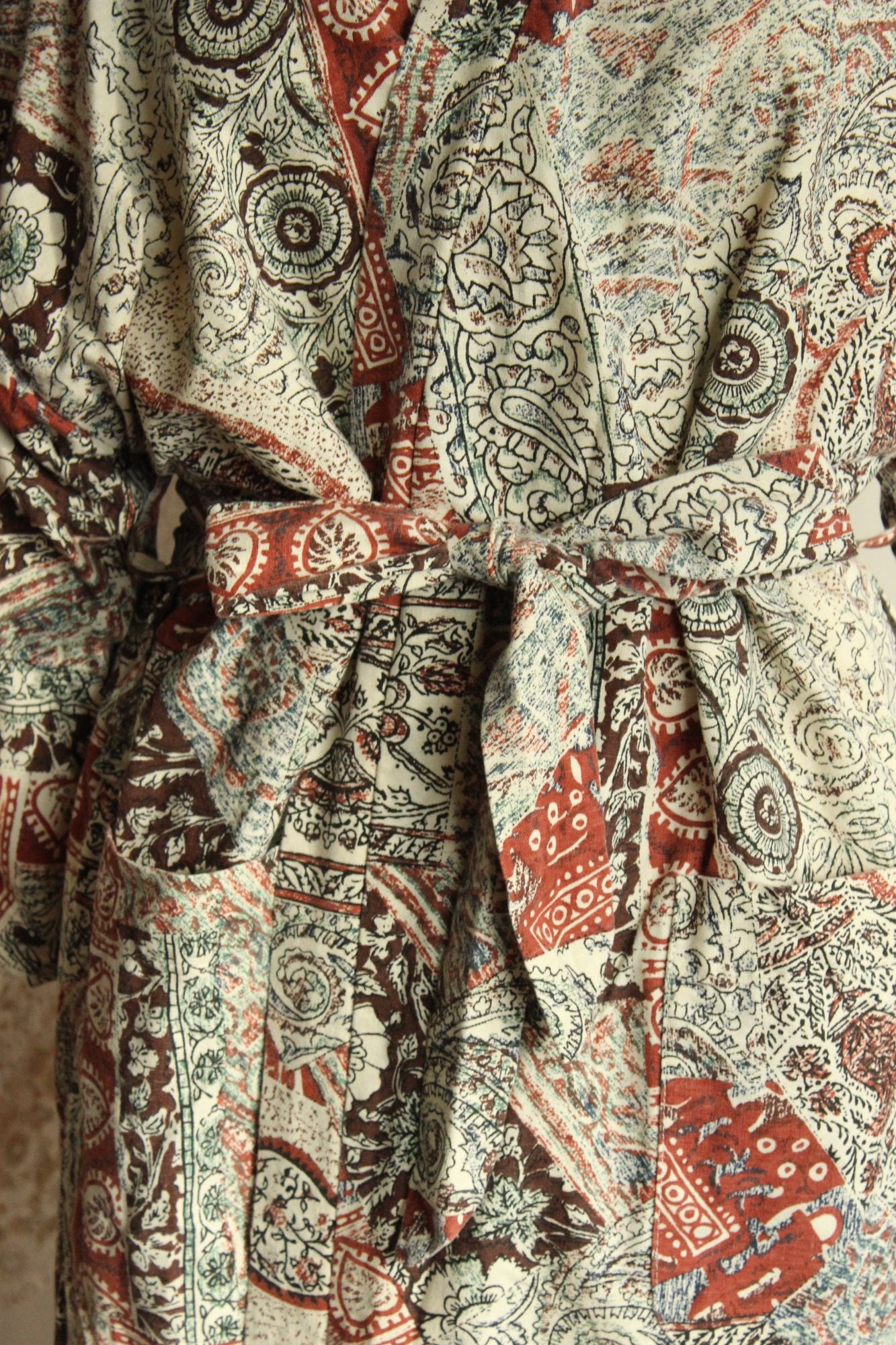 Vintage 1960s 1970s Roytex Terrycloth Robe with Pockets