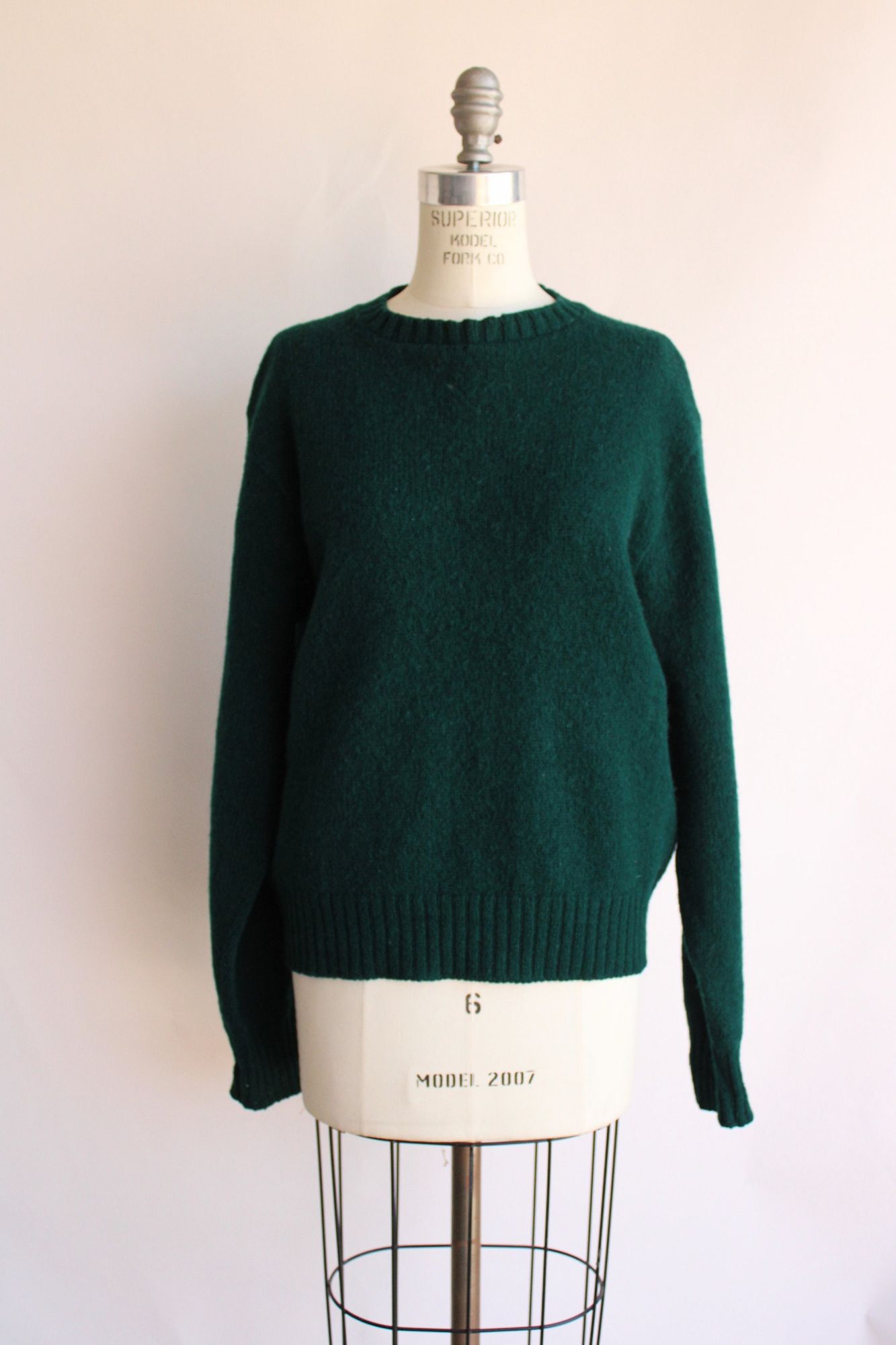 Vintage 1970s Mens Lord Jeff The Moors Green Shetland Wool Sweater, Unisex