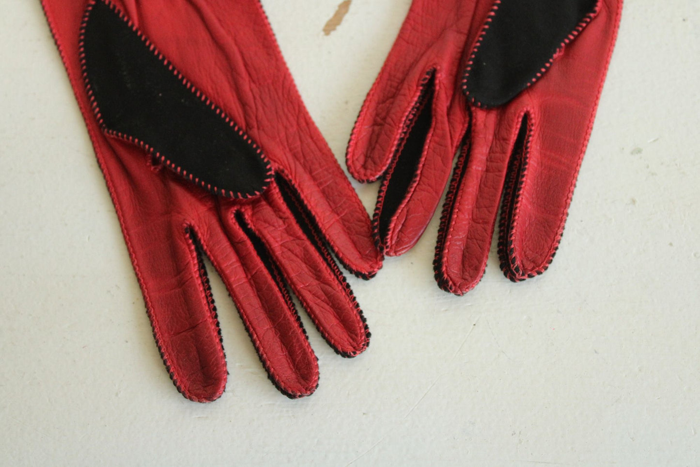 Vintage 1950s 1960s Leather Gloves by Lilly Dache Size 7