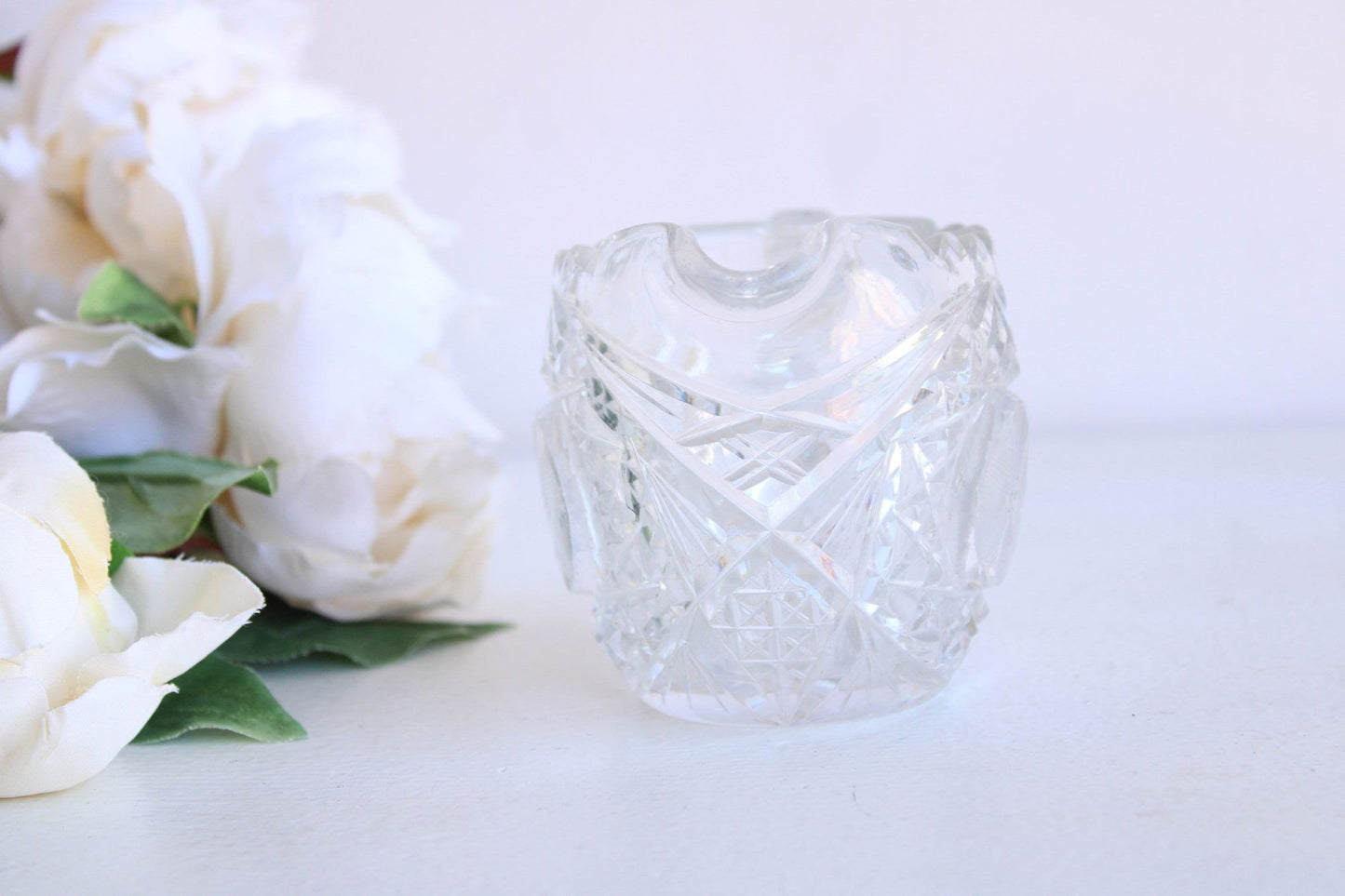 Vintage Creamer PItcher in Clear Cut Glass