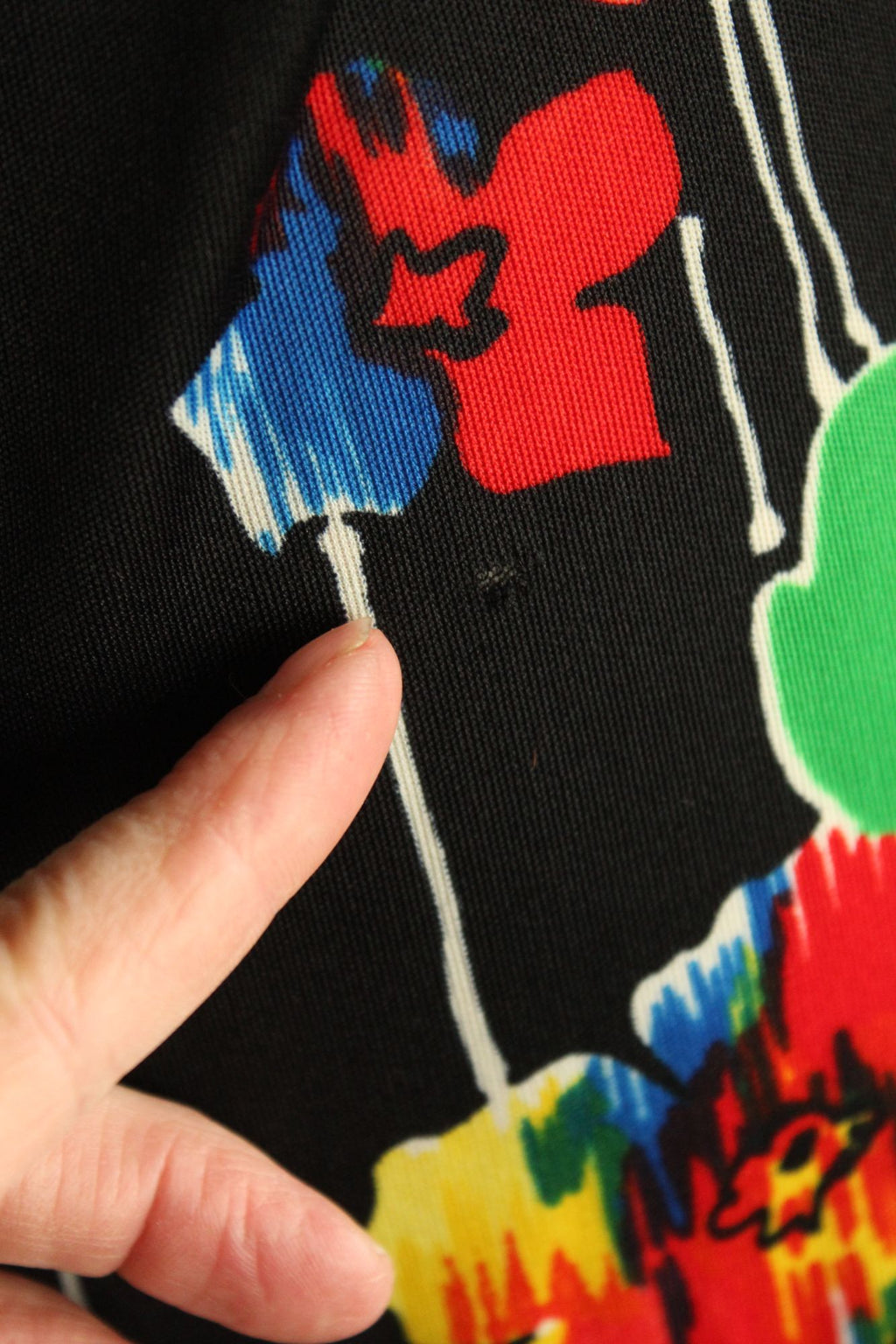 Vintage 1960s Black Floral Print with Brooch Maxidress