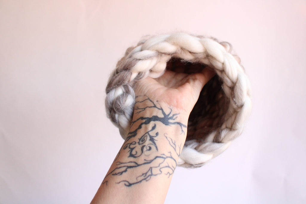 "Smoke and Ash"  Hand Knit Beanie Hat