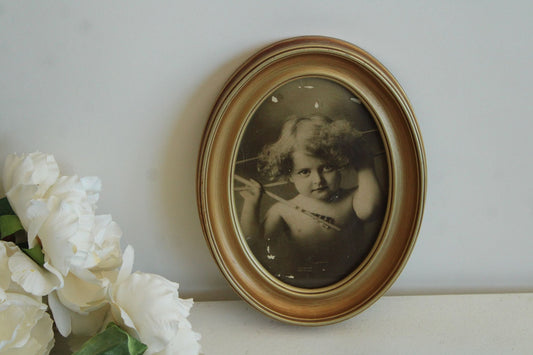 Vintage 1900s Framed Print, Cupid Awake, MB Parkinson, Pictorialism Photograph