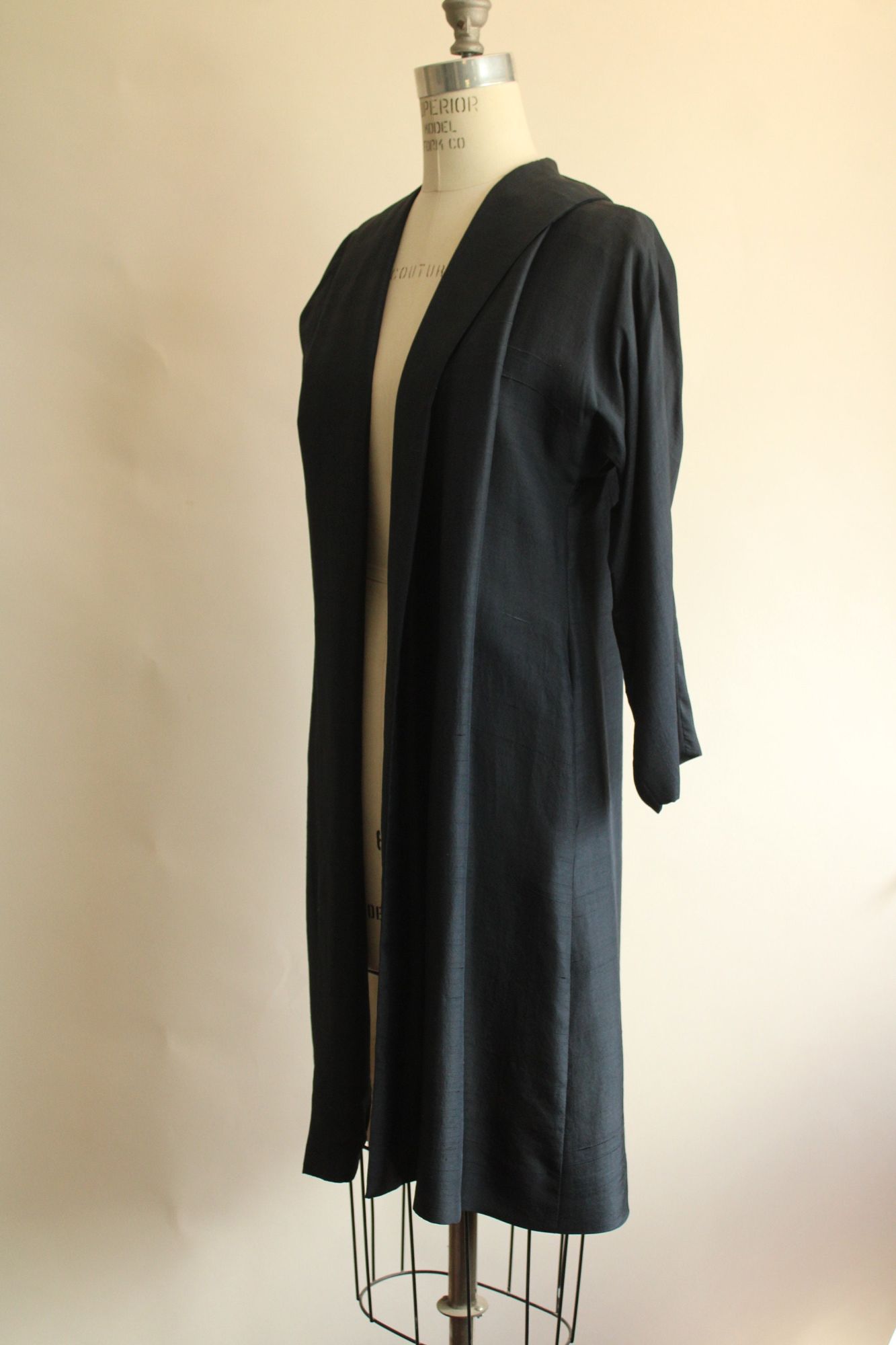 Vintage 1960s Cates Blue Black Silk Jacket