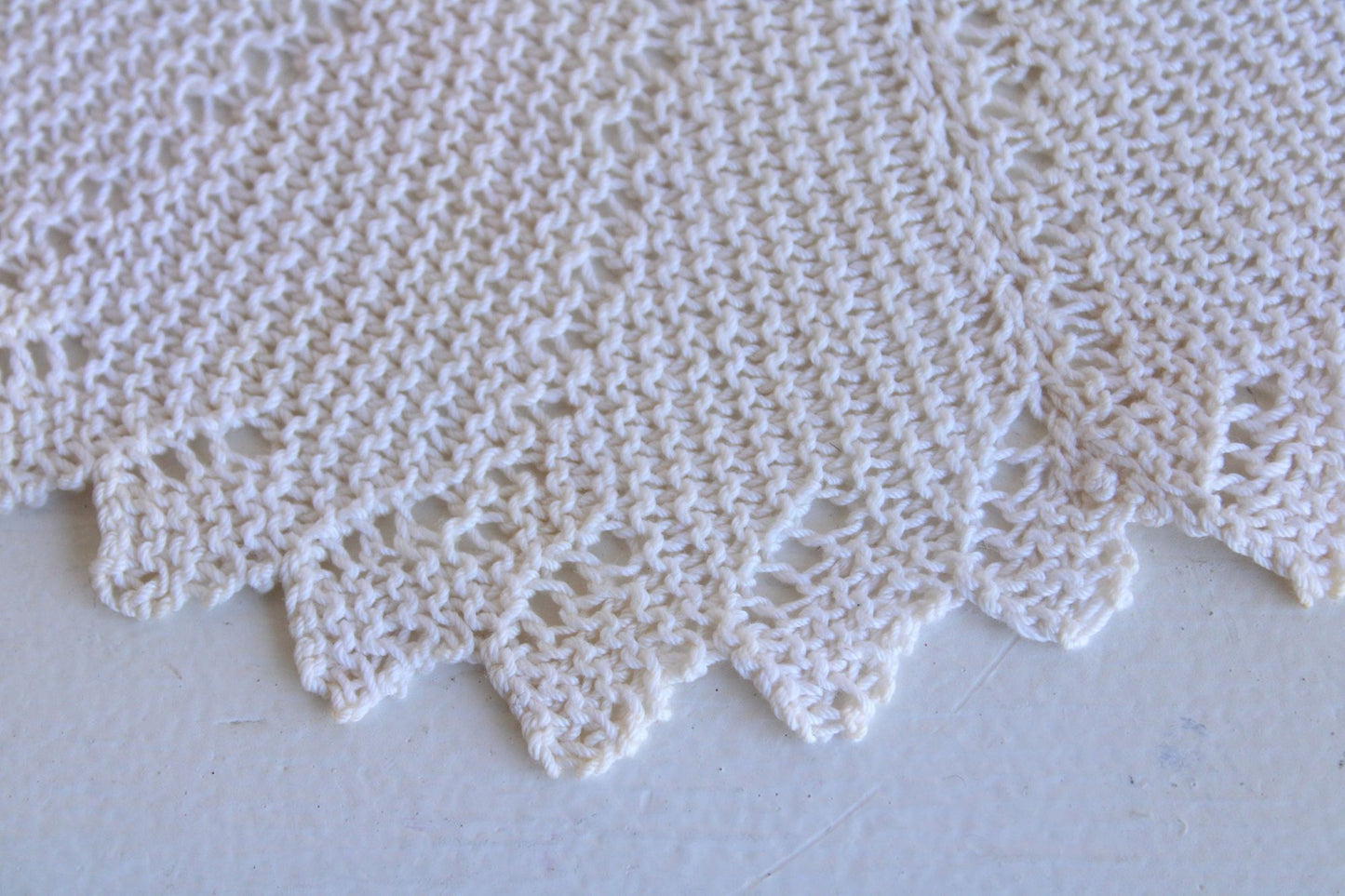 Vintage Ivory or Light Beige Crochet Doily