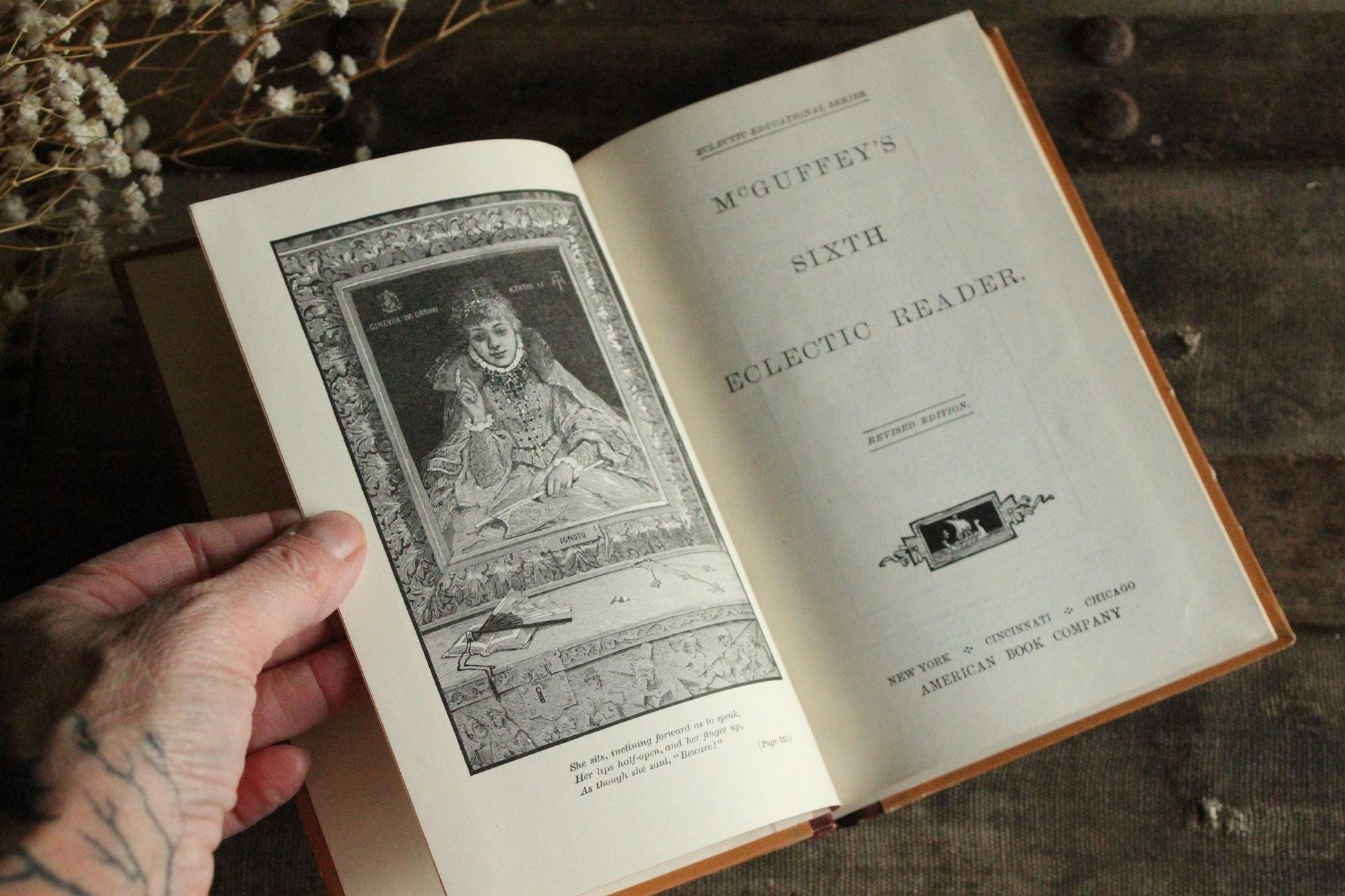 Vintage 1920s Book, "McGuffey's Sixth Eclectic Reader", Revised Edition American Co