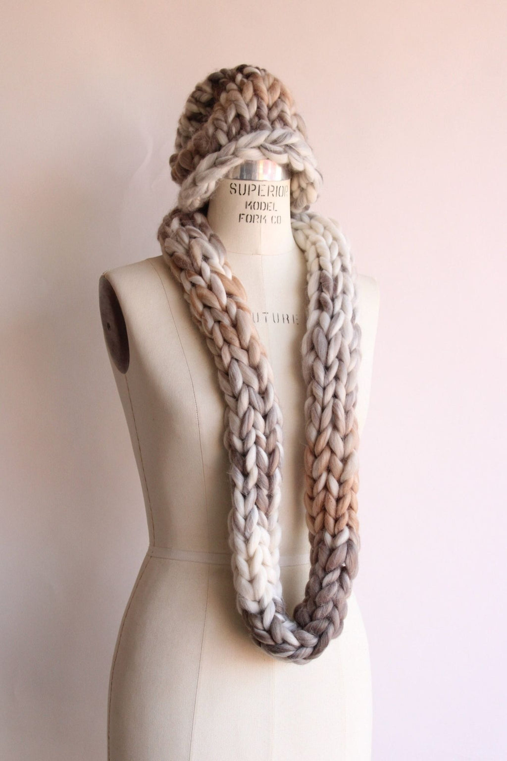 "Smoke and Ash"  Hand Knit Beanie Hat
