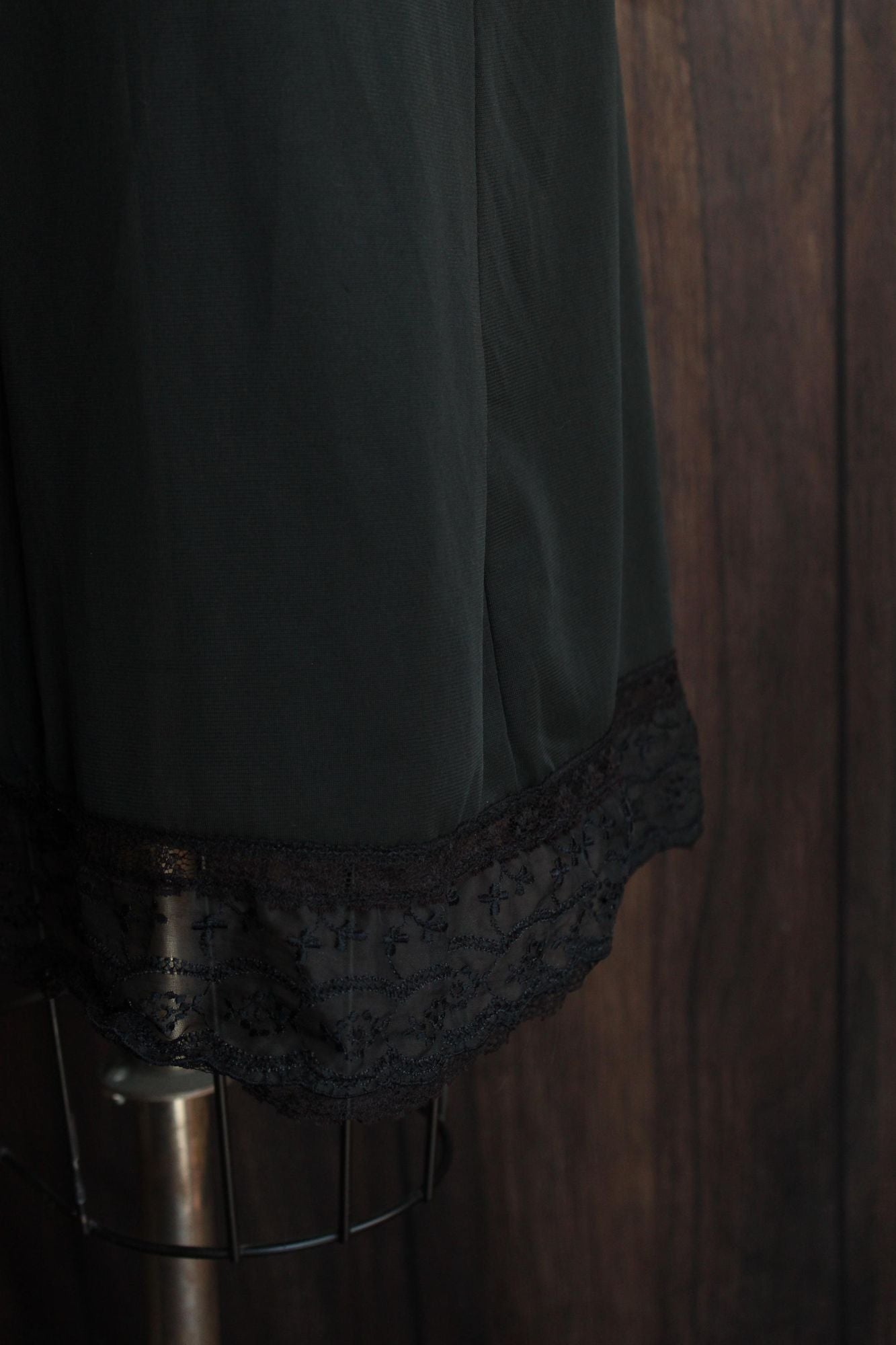 Vintage 1960s Volup Carol Brent Black Lace and Nylon Slip