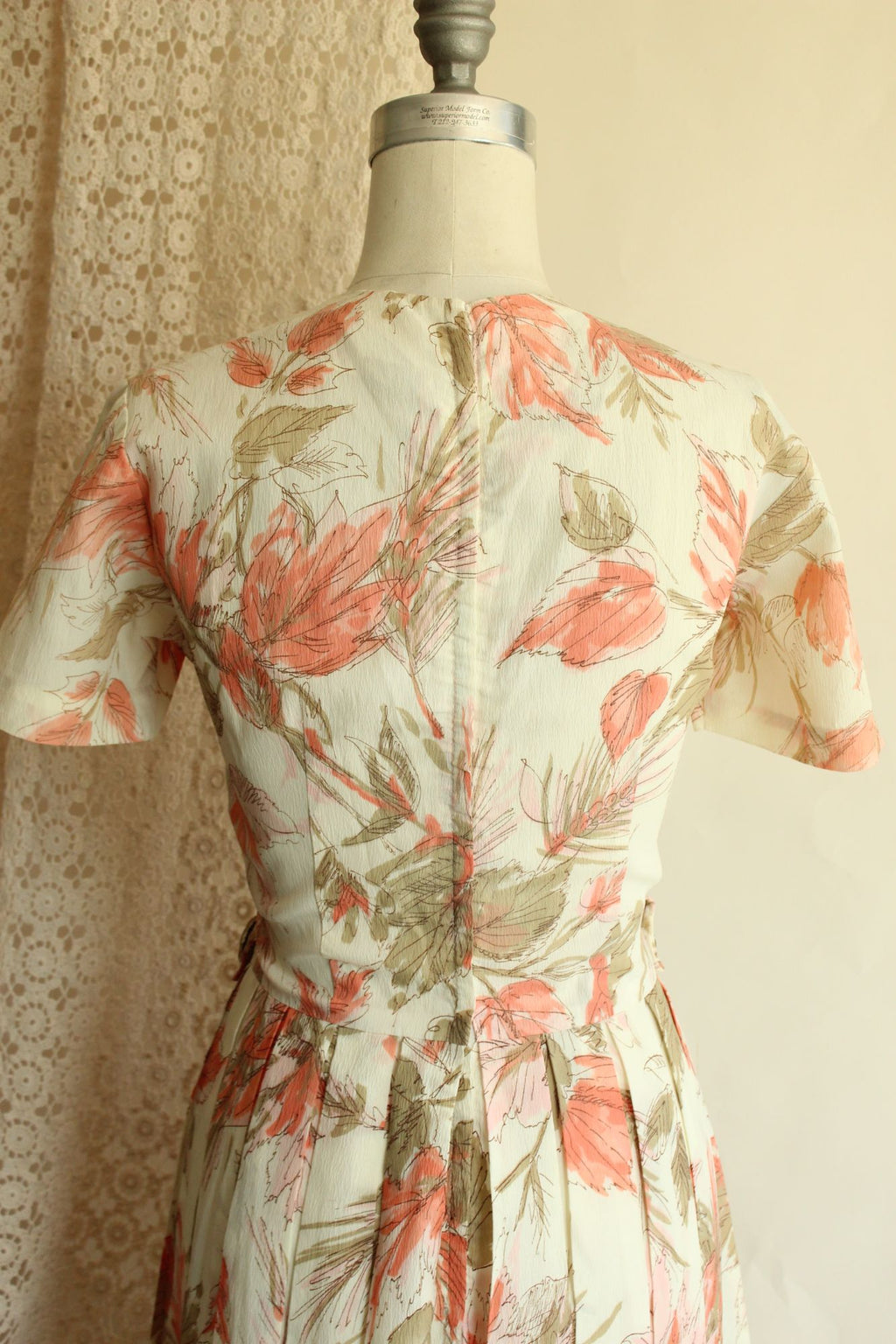Vintage 1960s Floral Print Dress With Lucite Buttons