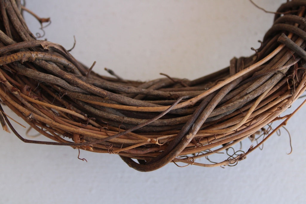 Grapevine Wreath, NOS, 6" Diameter, Single or Double, Natural Round