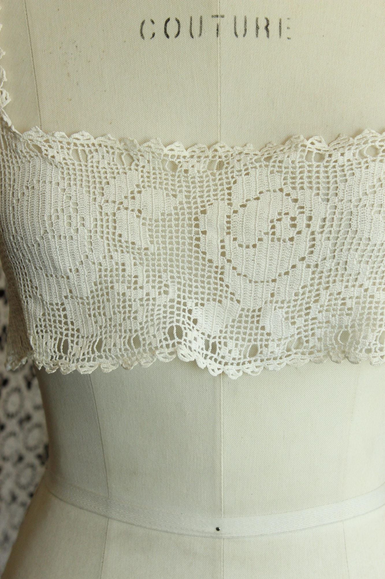 Vintage Antique 1910s Lace Camisole Trim