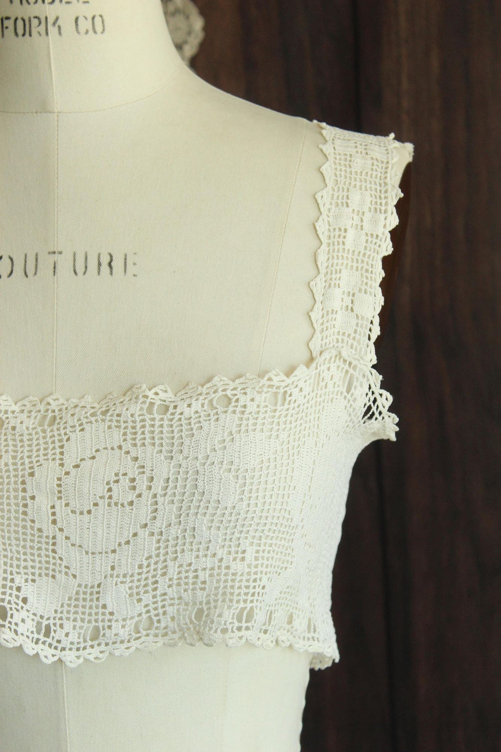Vintage Antique 1910s Lace Camisole Trim