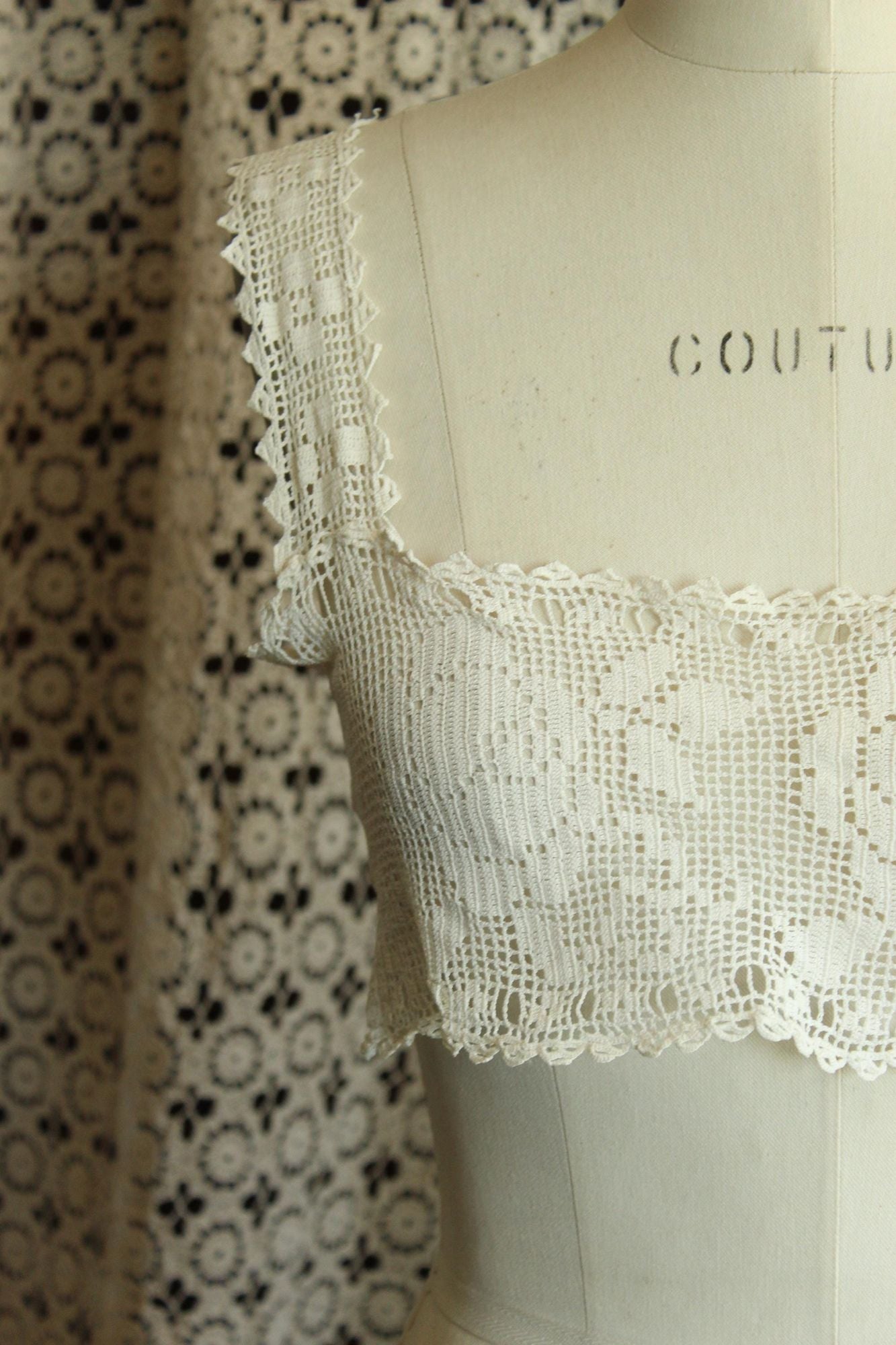 Vintage Antique 1910s Lace Camisole Trim