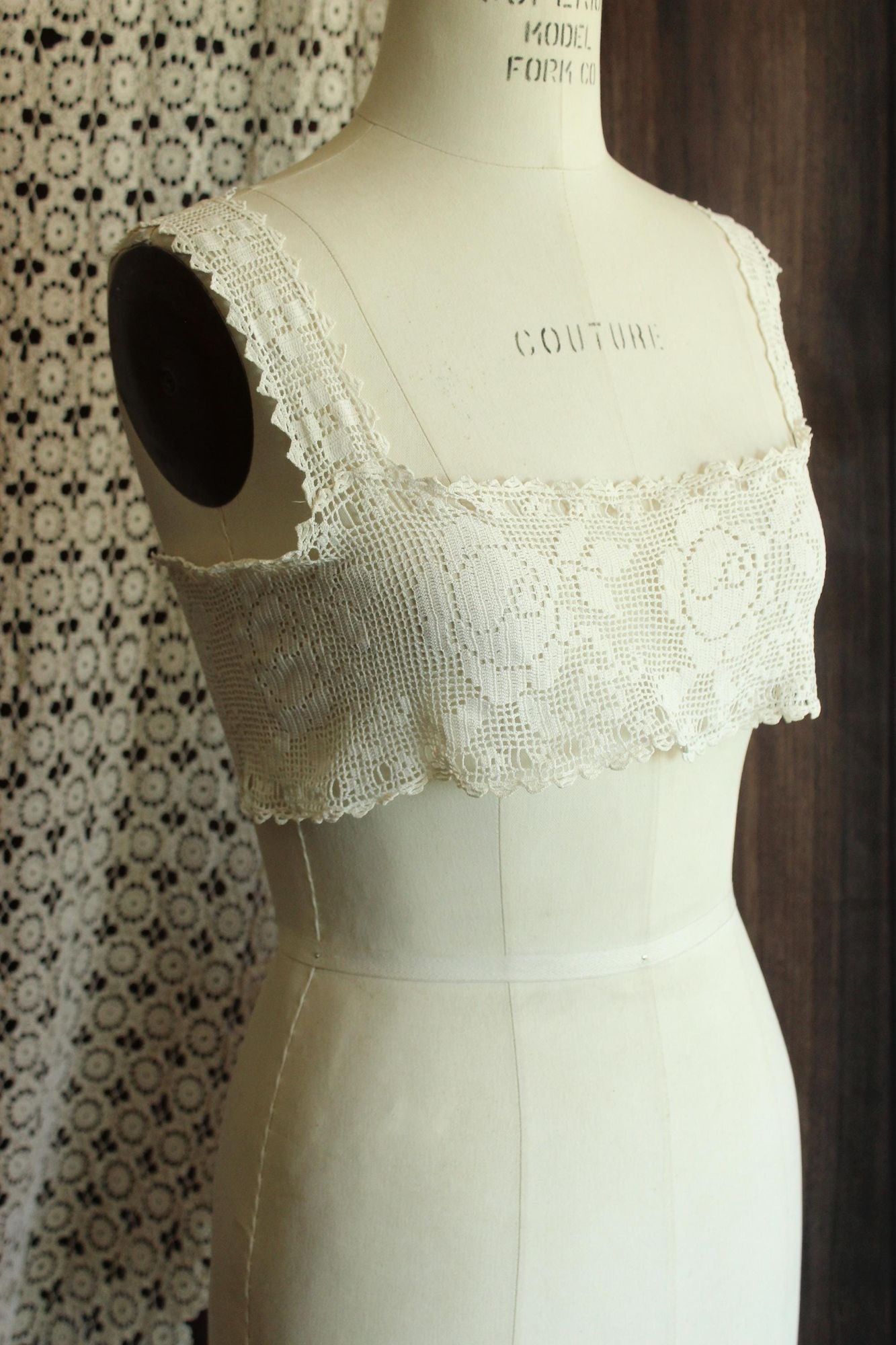 Vintage Antique 1910s Lace Camisole Trim