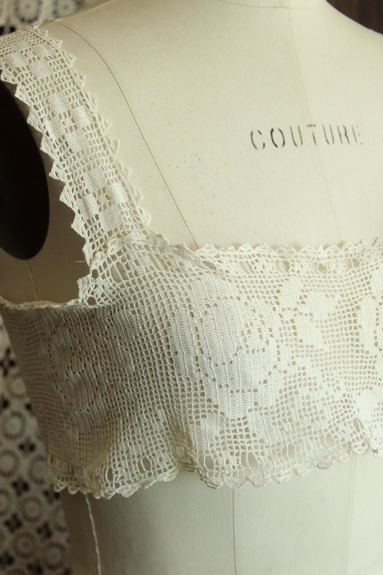 Vintage Antique 1910s Lace Camisole Trim