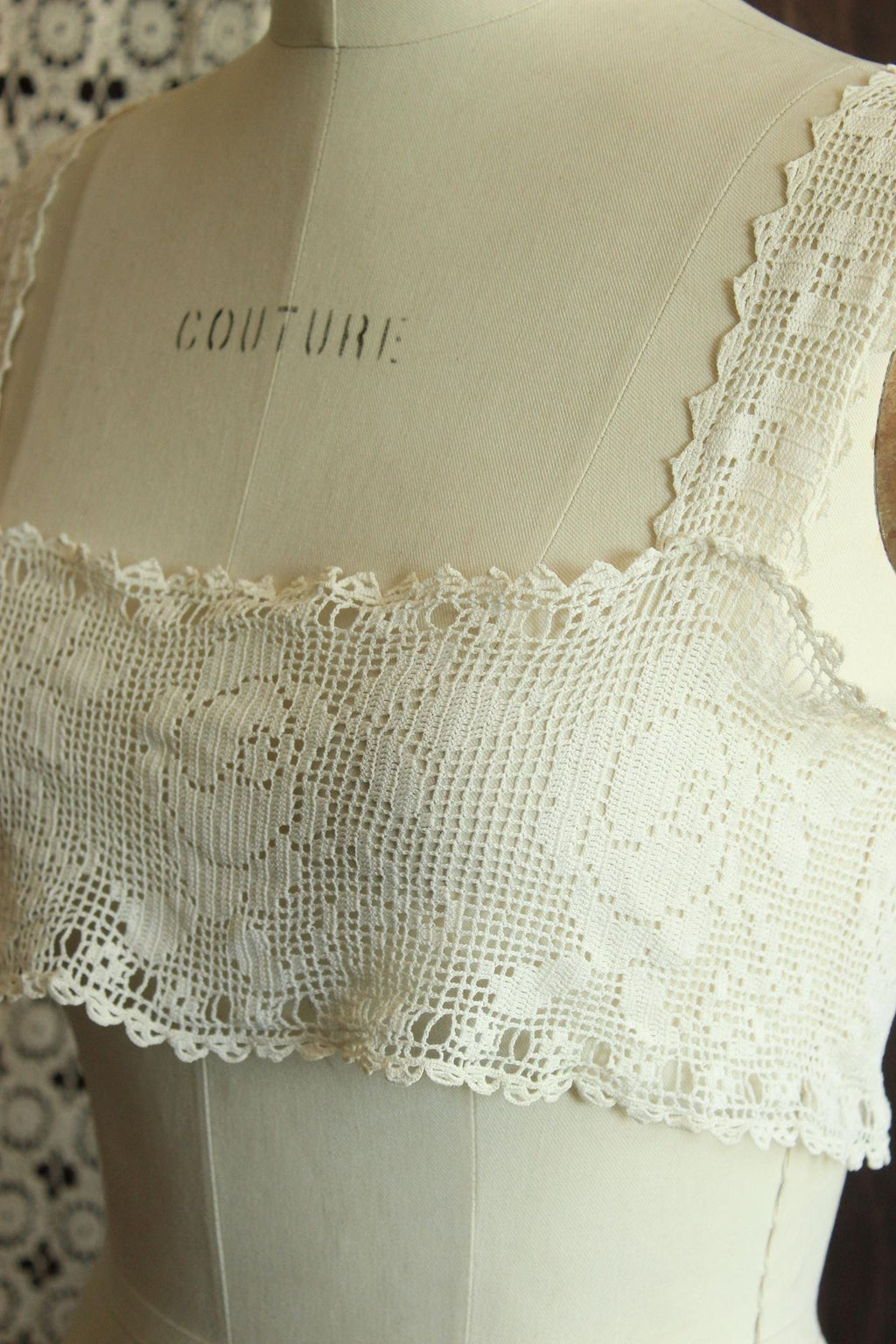 Vintage Antique 1910s Lace Camisole Trim