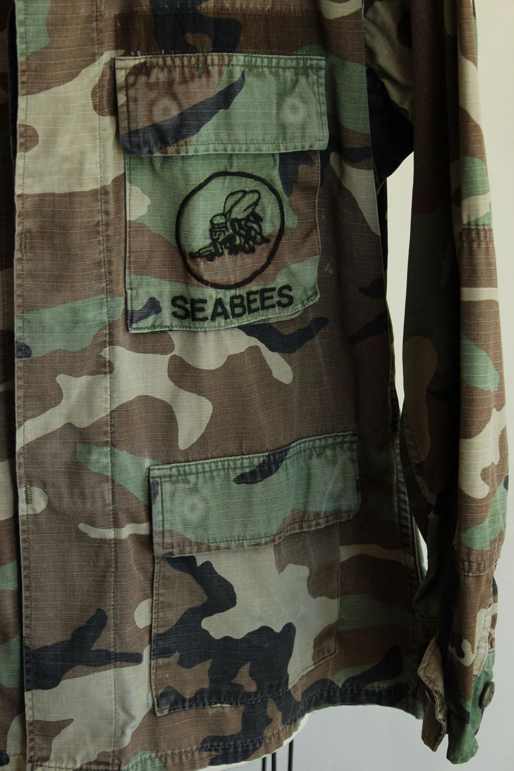 Vintage 1990s US Seabees Camouflage Combat Field Jacket