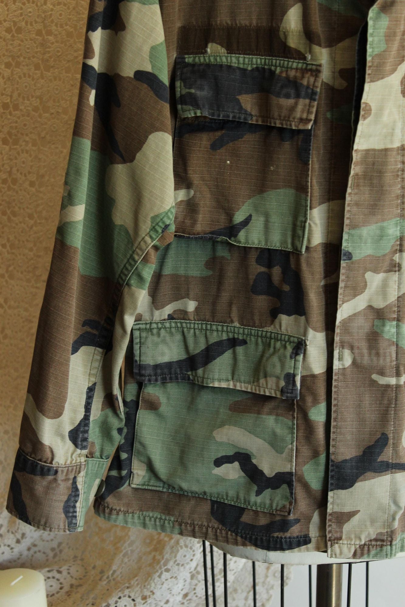 Vintage 1990s US Seabees Camouflage Combat Field Jacket